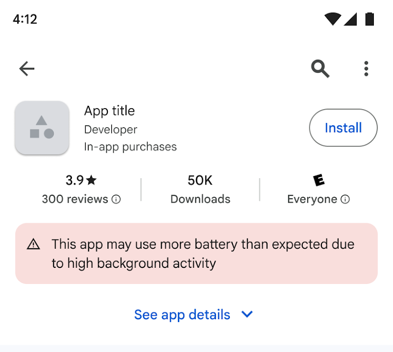 google play store avviso app consumo eccessivo di batteria wakelock parziali