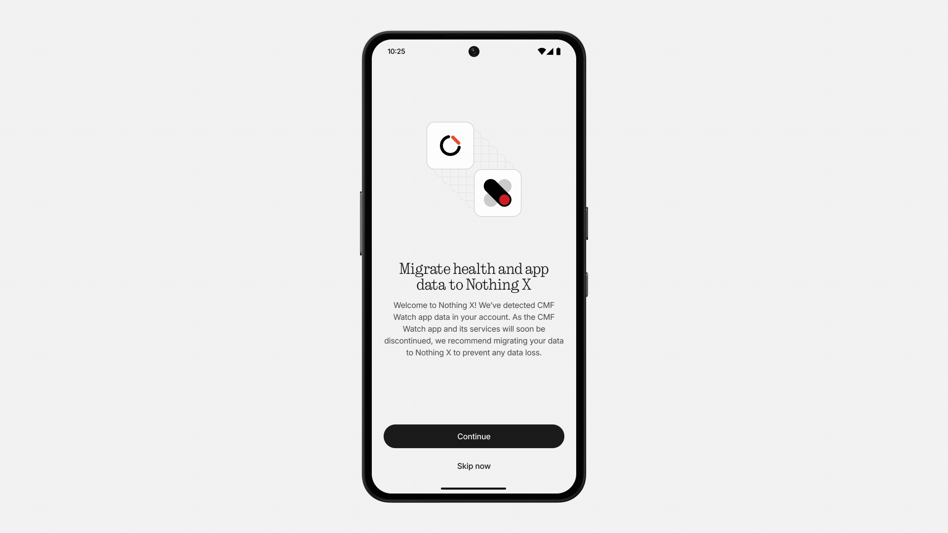 passaggio dati da app CMF Watch a Nothing X
