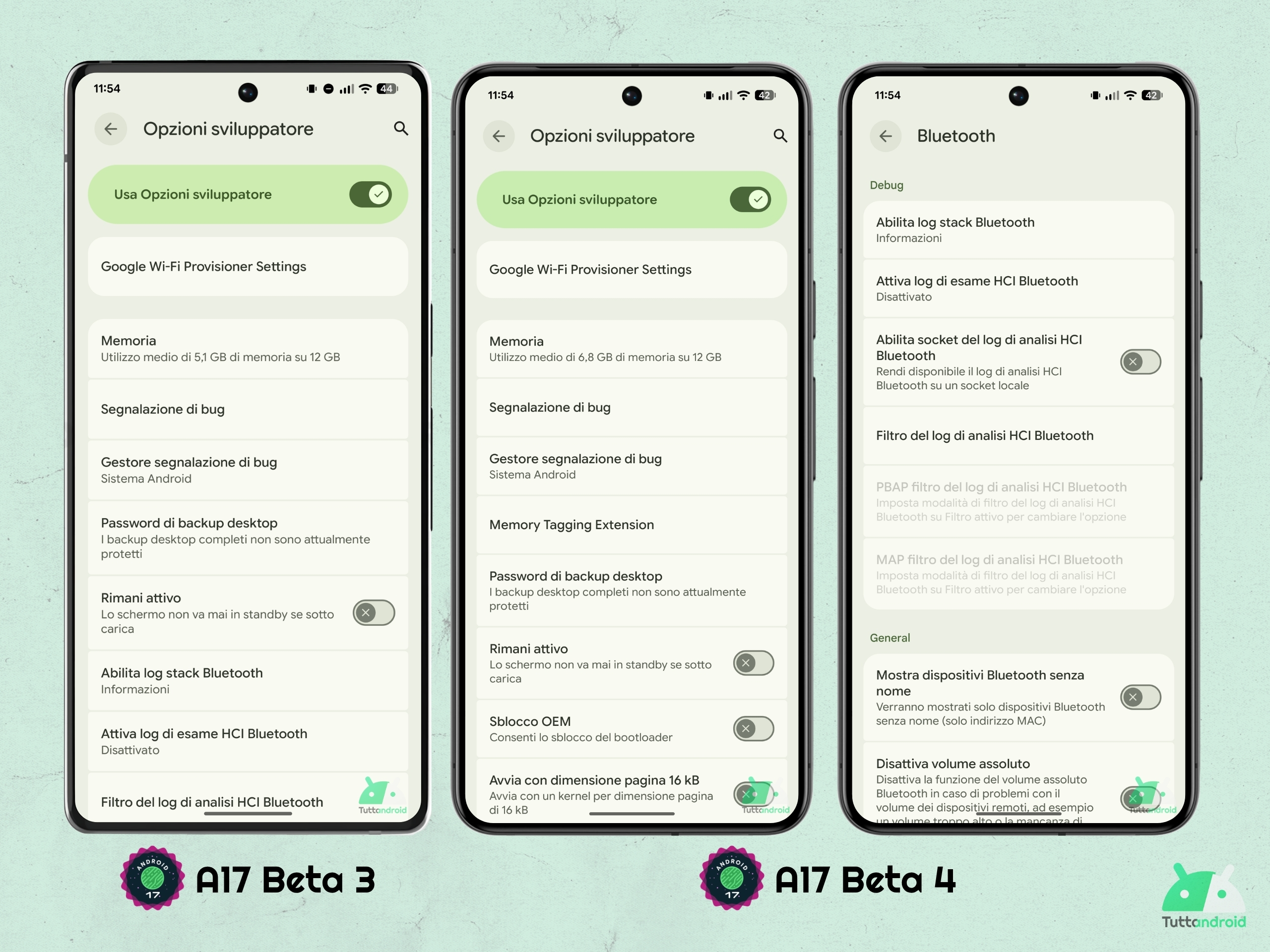 Android 17 - Beta 4 - Impostazioni - Sistema - Opzioni sviluppatore