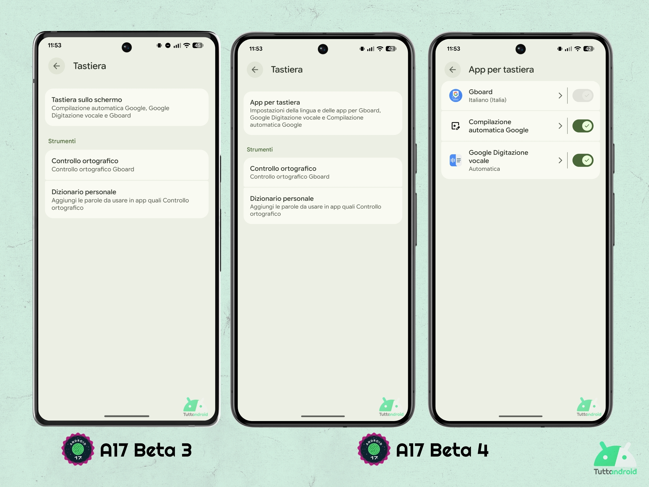Android 17 - Beta 4 - Impostazioni - Sistema - Tastiera