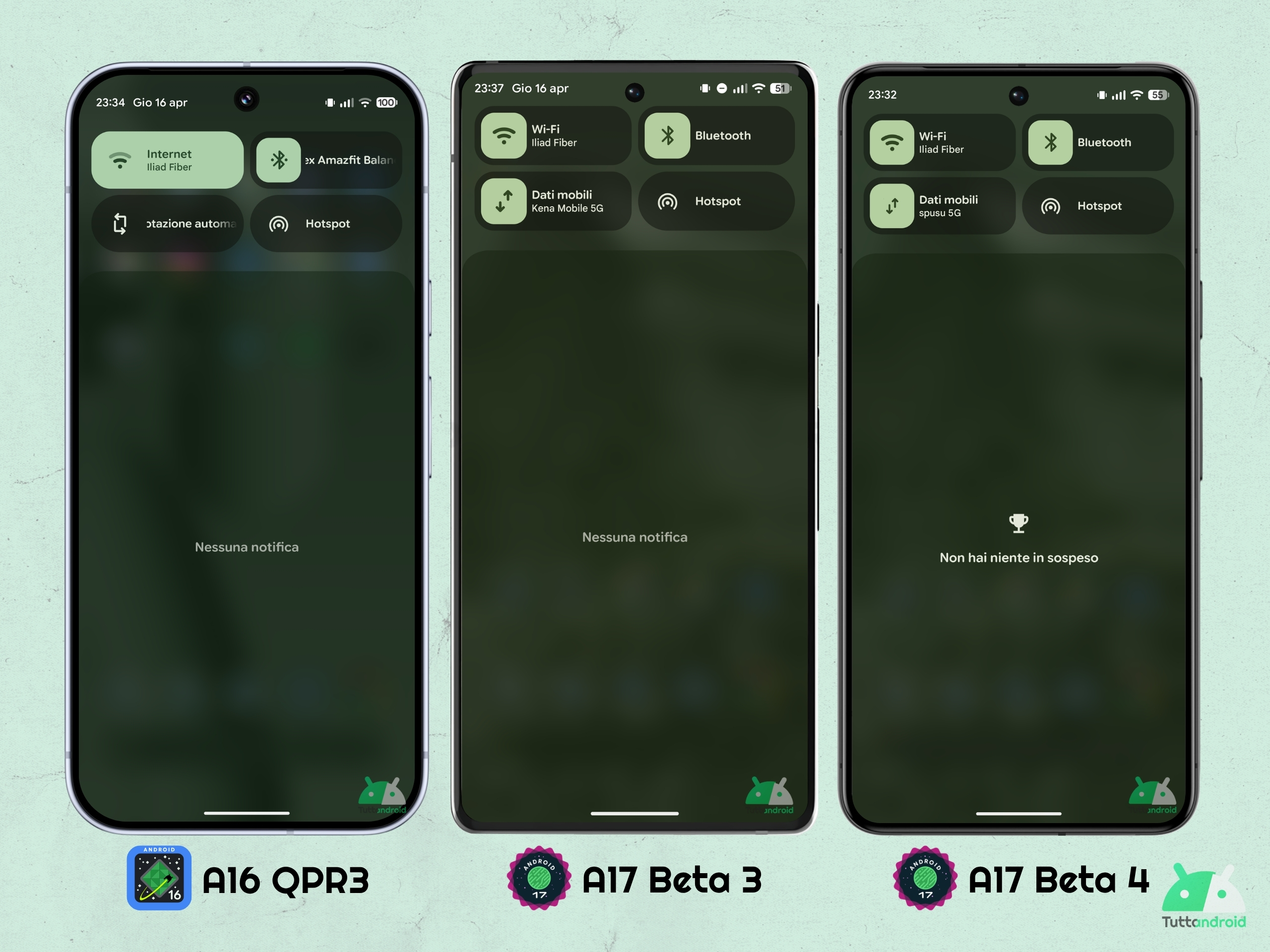 Android 17 - Beta 4 - Pannello delle notifiche