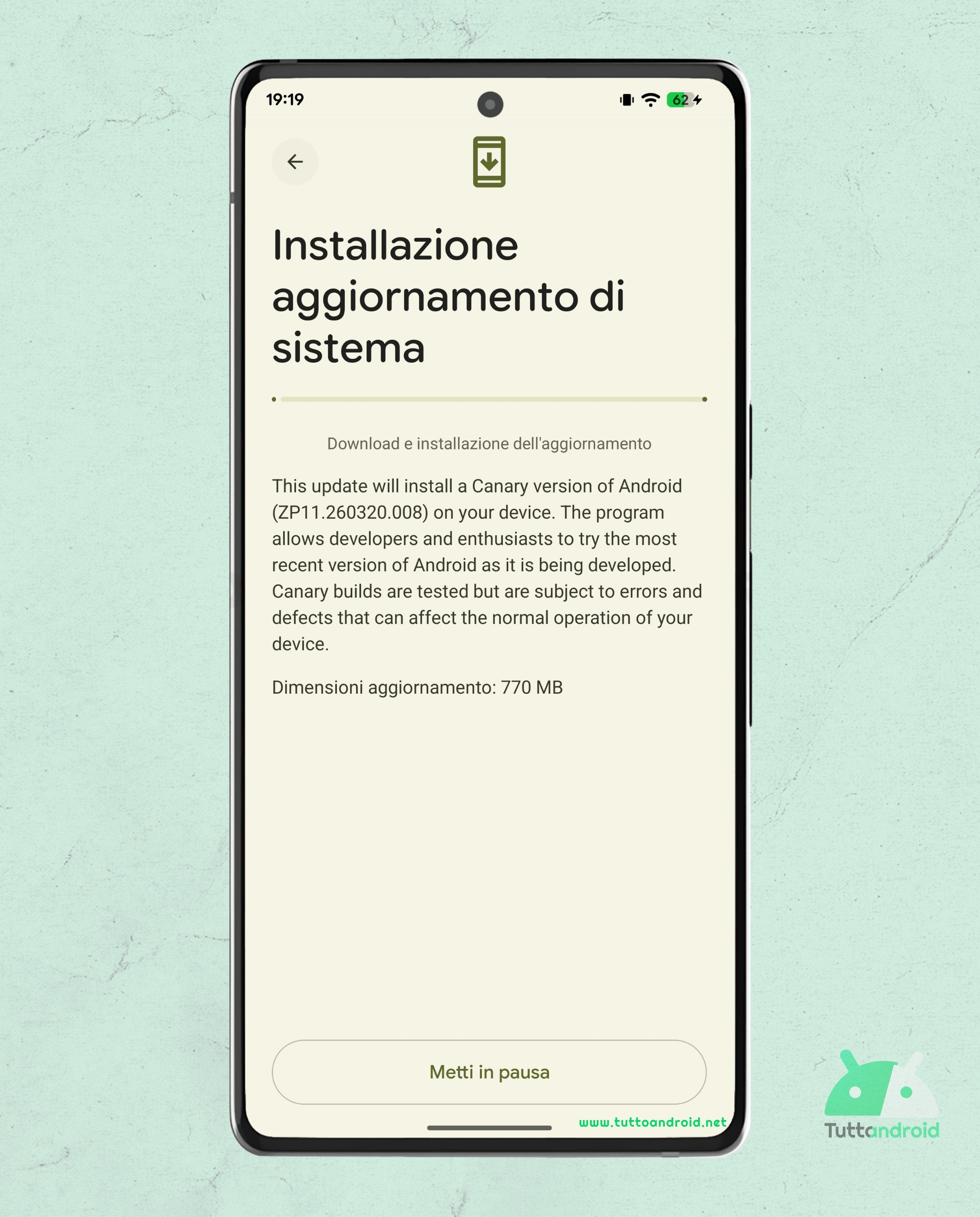 Android Canary Build 2604 on Google Pixel 6 Pro