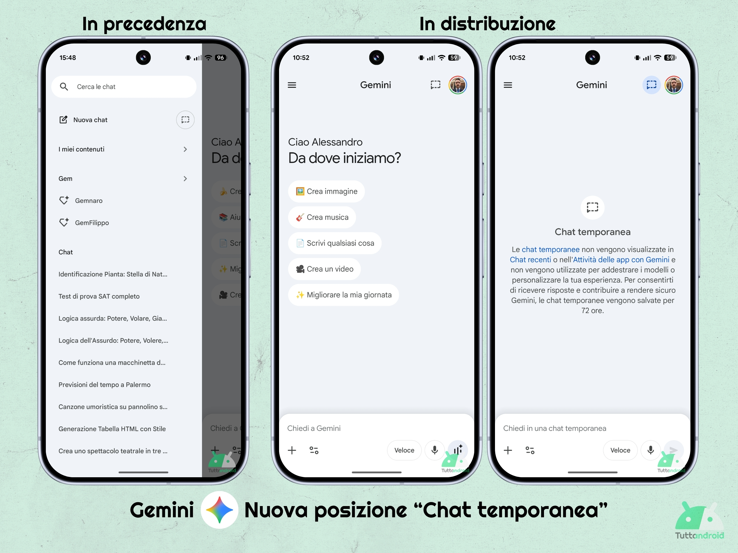 App Google v17.12.50 beta - Gemini - Scorciatoia Chat temporanea nella home