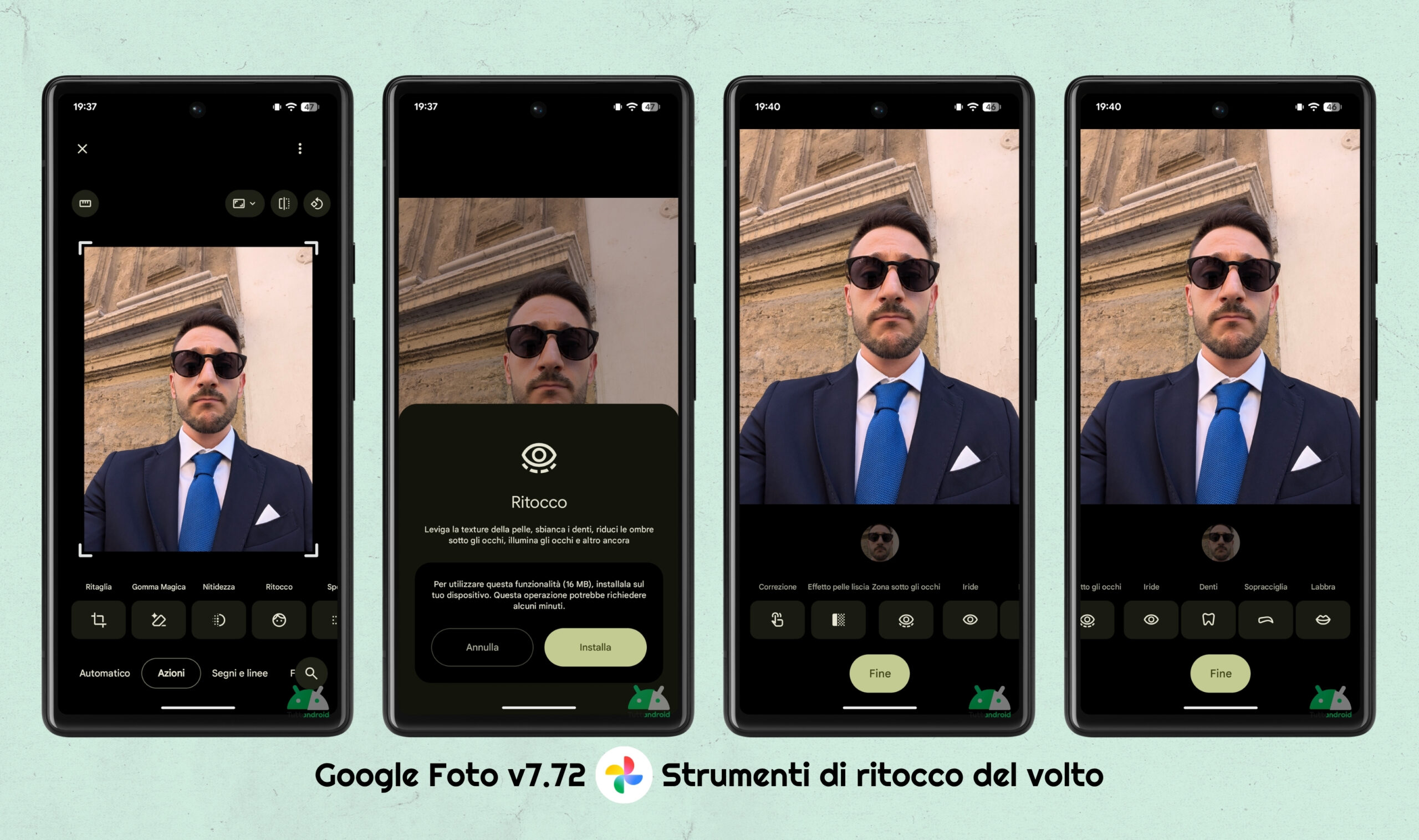 Google Foto v7.72 - Nuovi strumenti di ritocco del volto