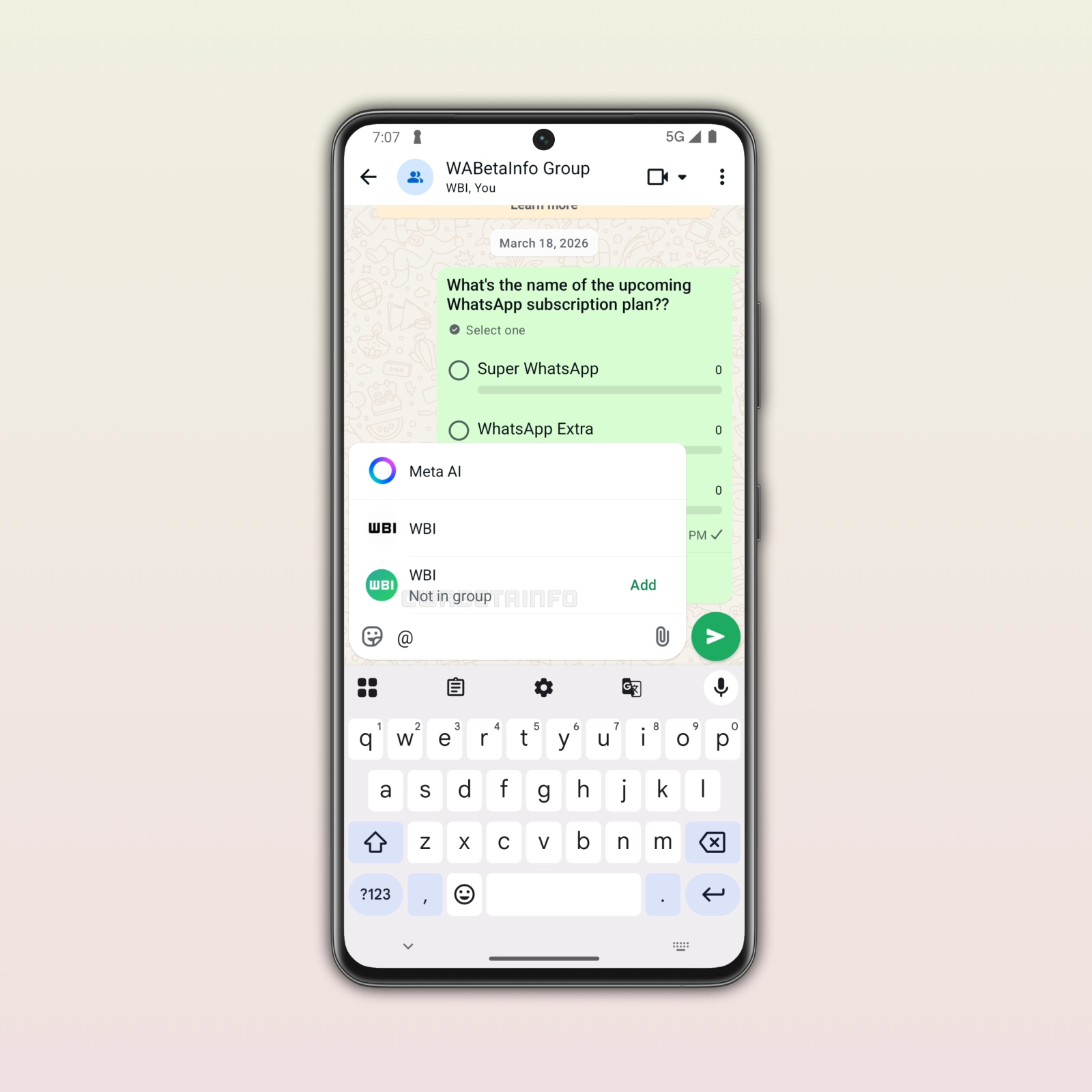 whatsapp beta suggerimenti nuovi membri gruppi