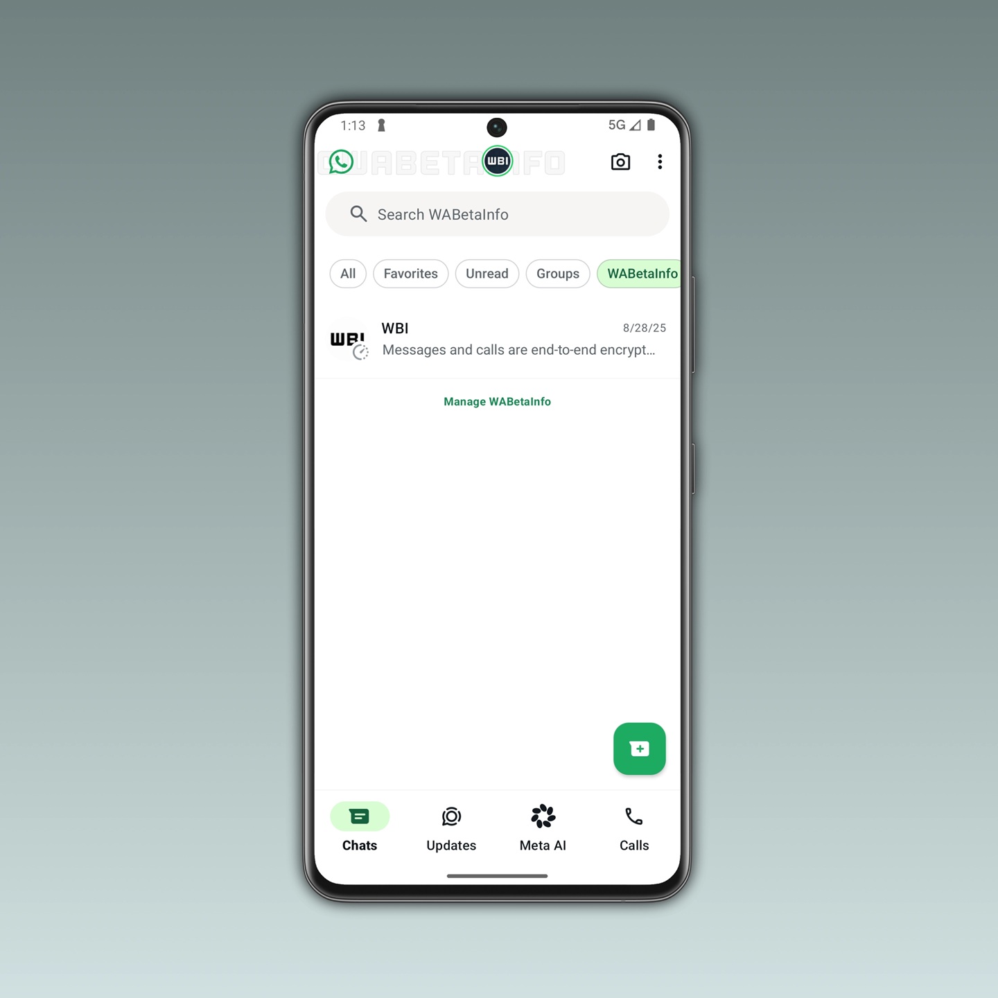 WhatsApp Beta v2.26.15.11 - Logo nella barra di intestazione