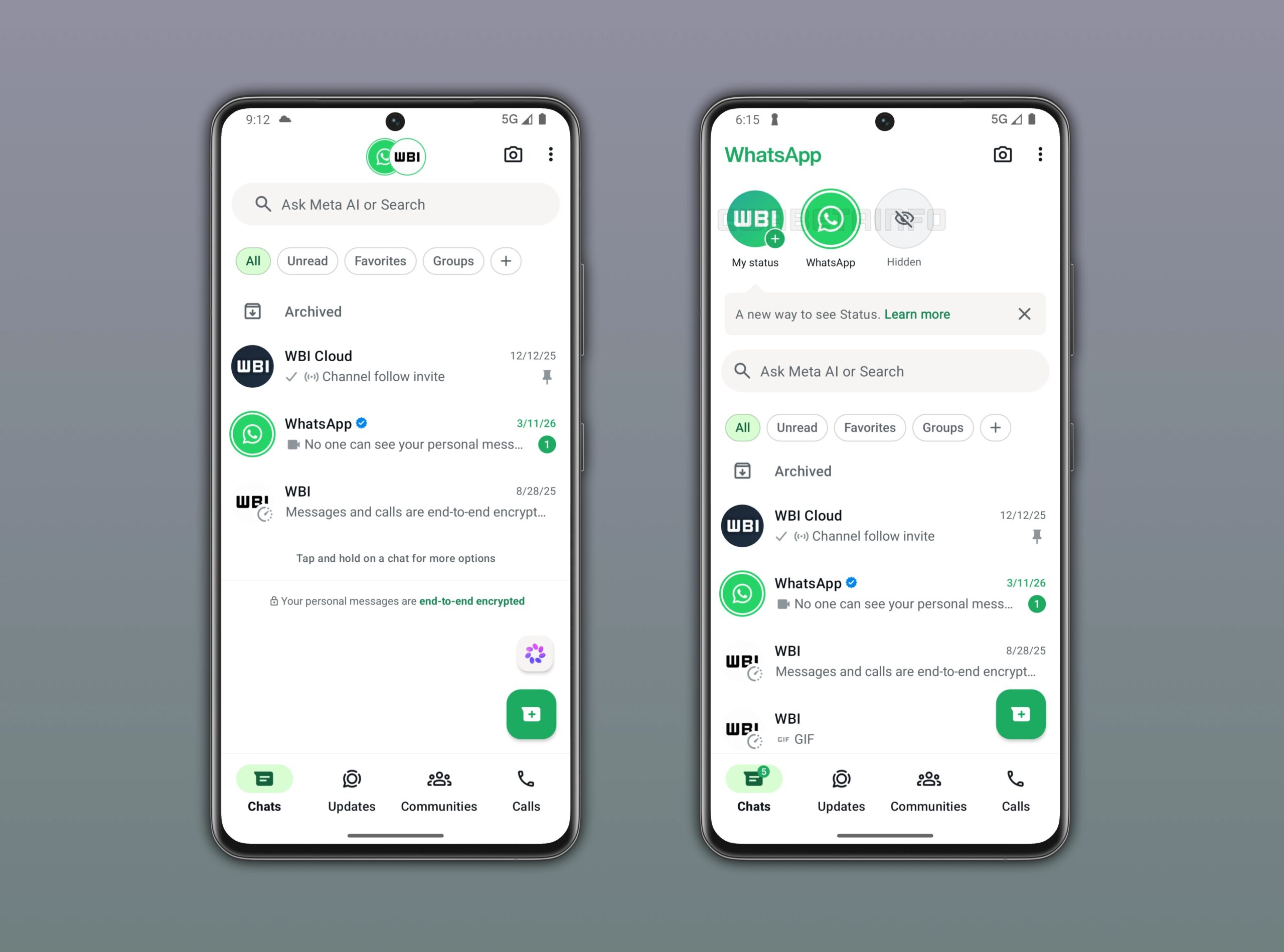 WhatsApp aggiornamenti di stato