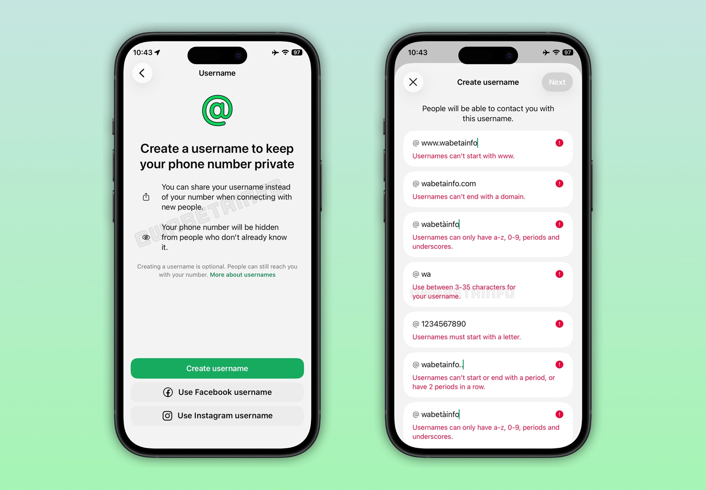 WhatsApp - funzione Username su iOS - WBI