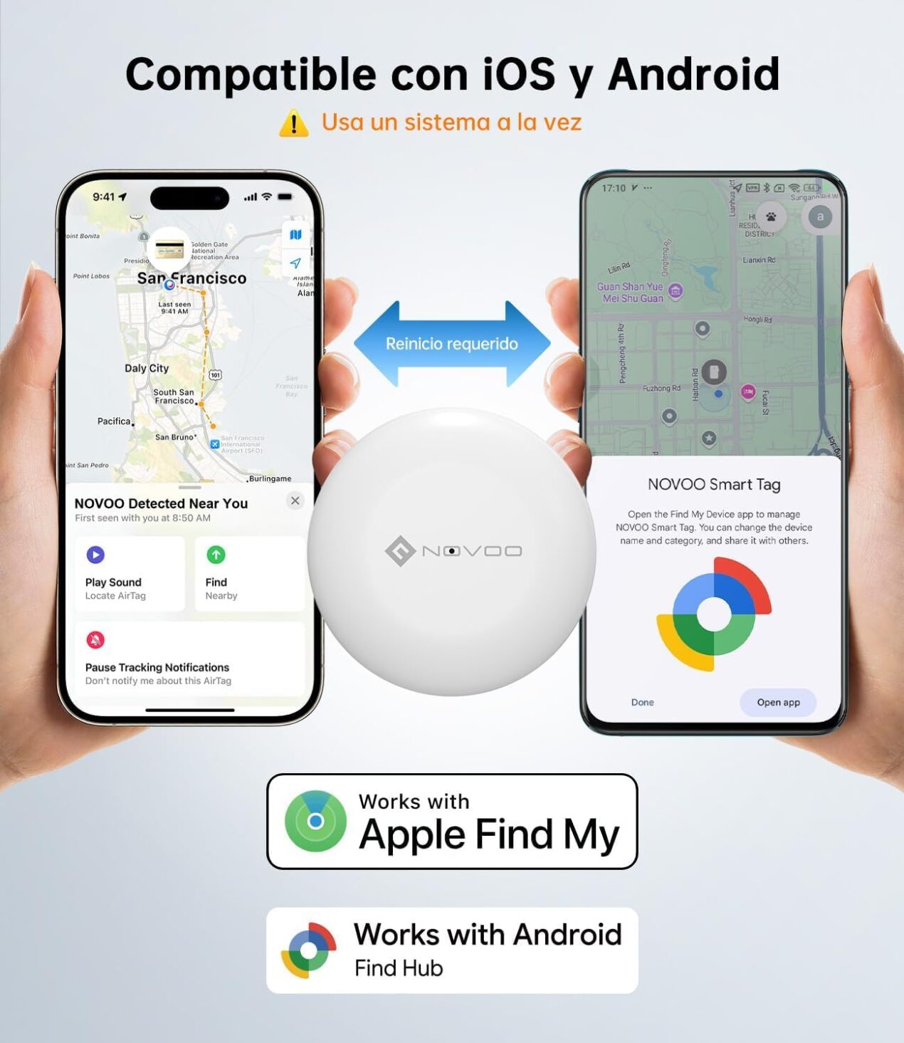 Offerta Amazon: NOVOO Smart Tag compatibile con Apple e Google scontato del 35% nel pack da 4