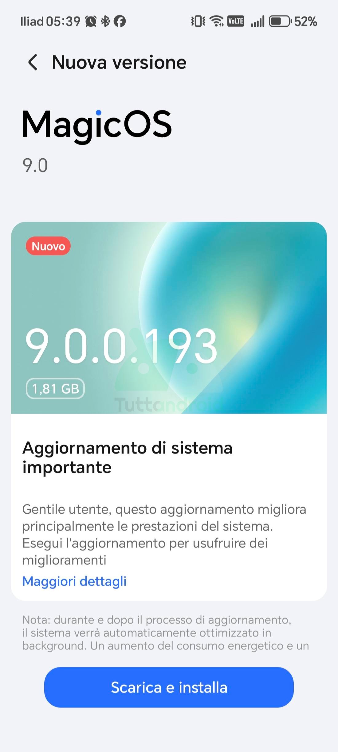 aggiornamento HONOR 90 a MagicOS 9.0.0.193