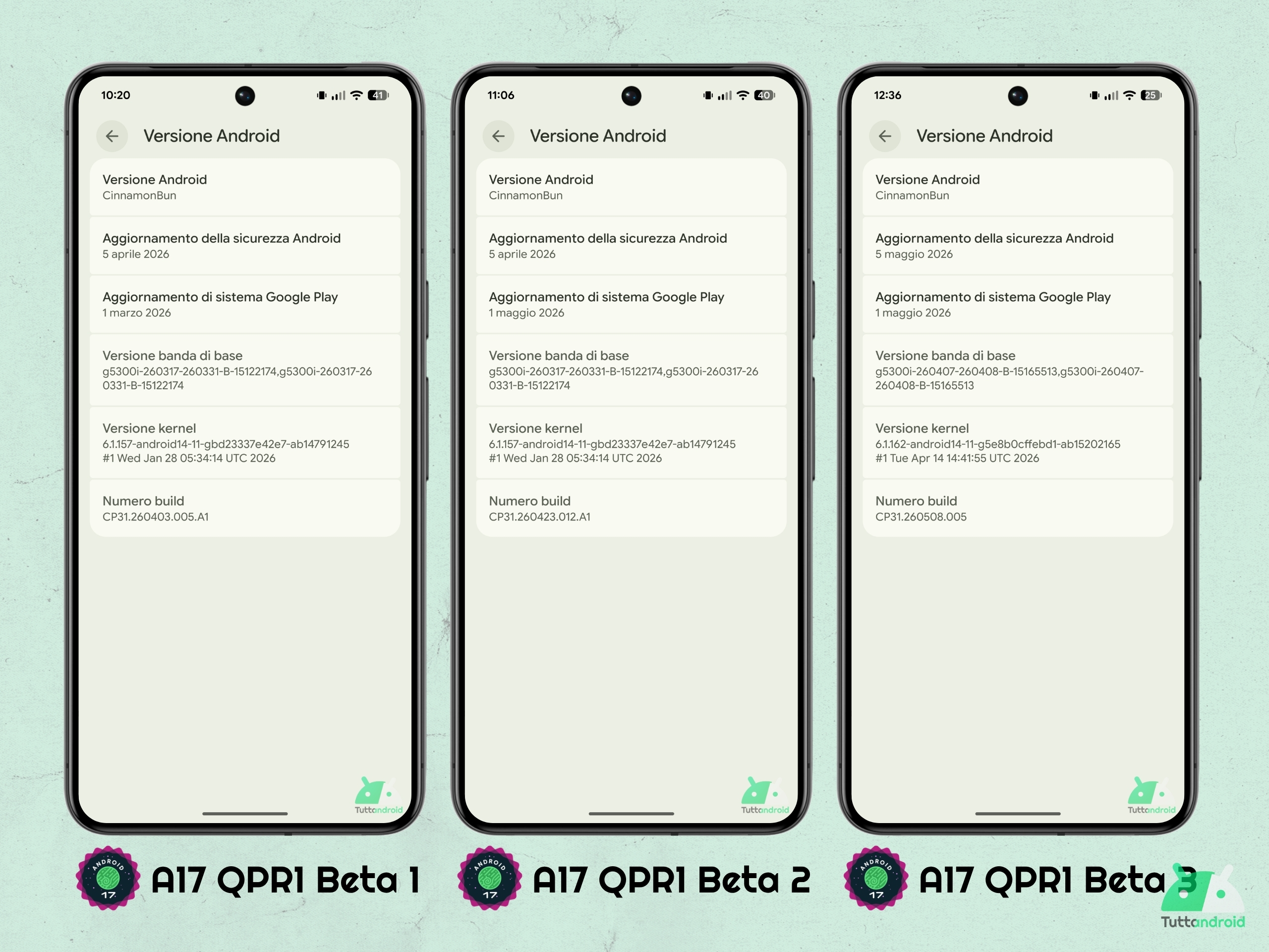 Android 17 QPR1 - Beta 3 - Dettagli della build