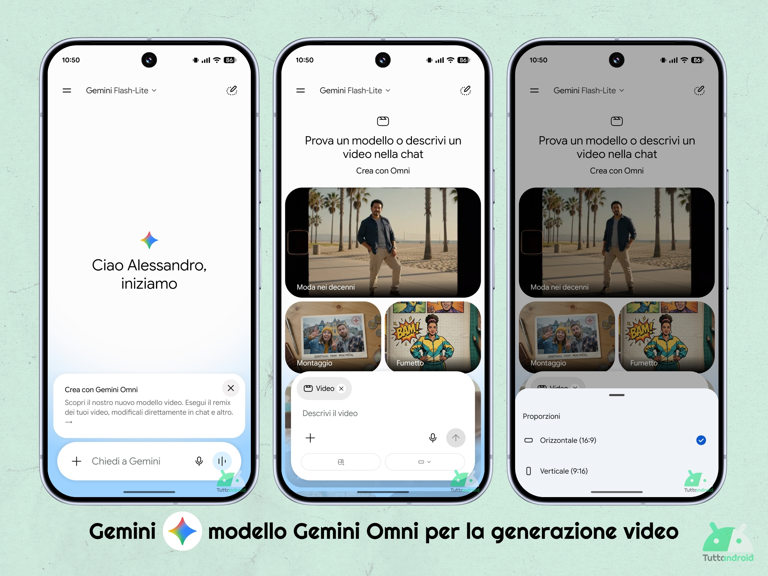 App Gemini - disponibile Gemini Omni generazione video