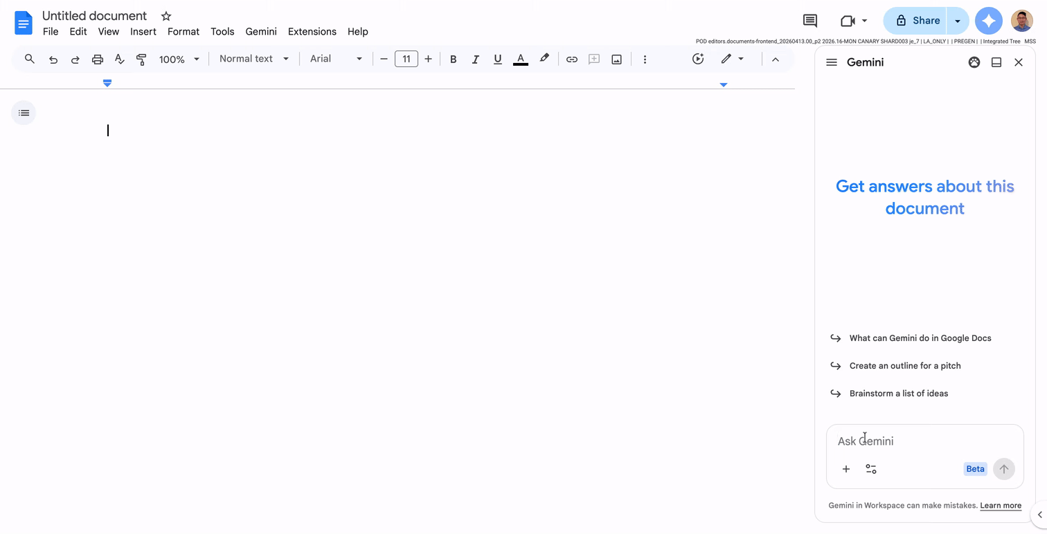 Gemini Google Documenti