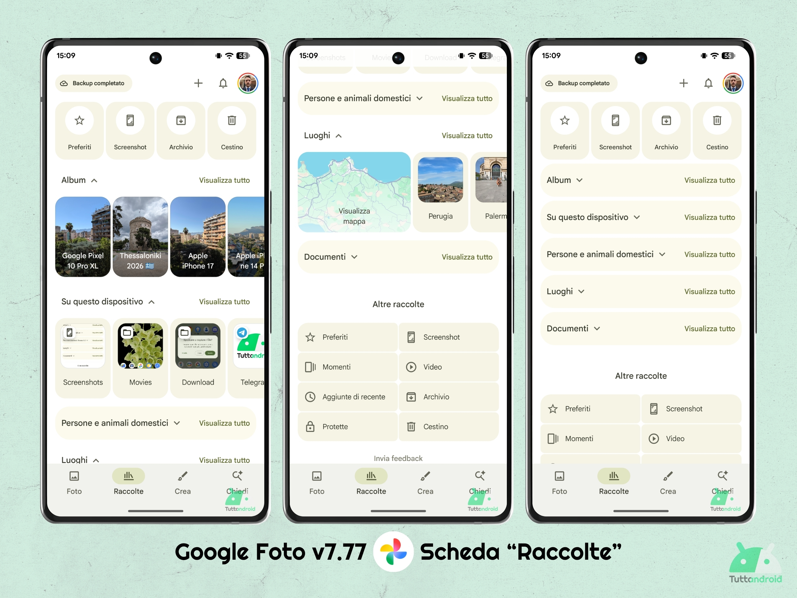 Google Foto v7.77 - Nuova UI della scheda Raccolte