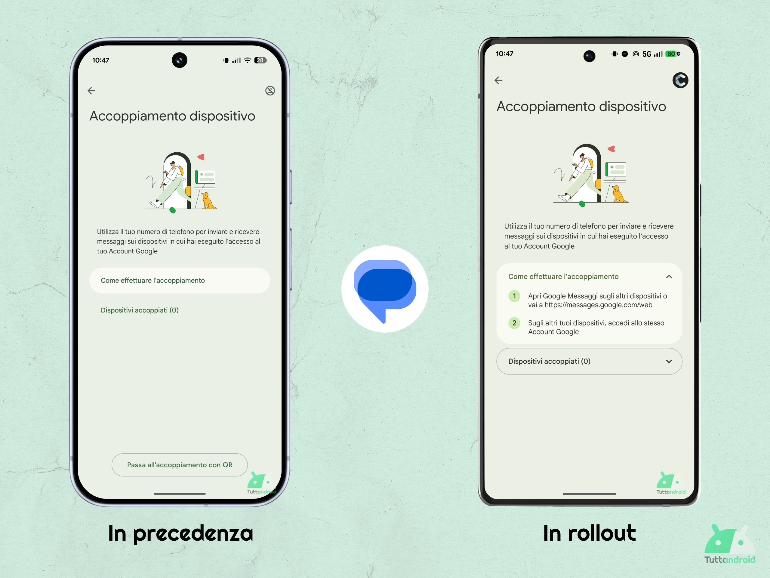 Google Messaggi - Dismesso accoppiamento con QR