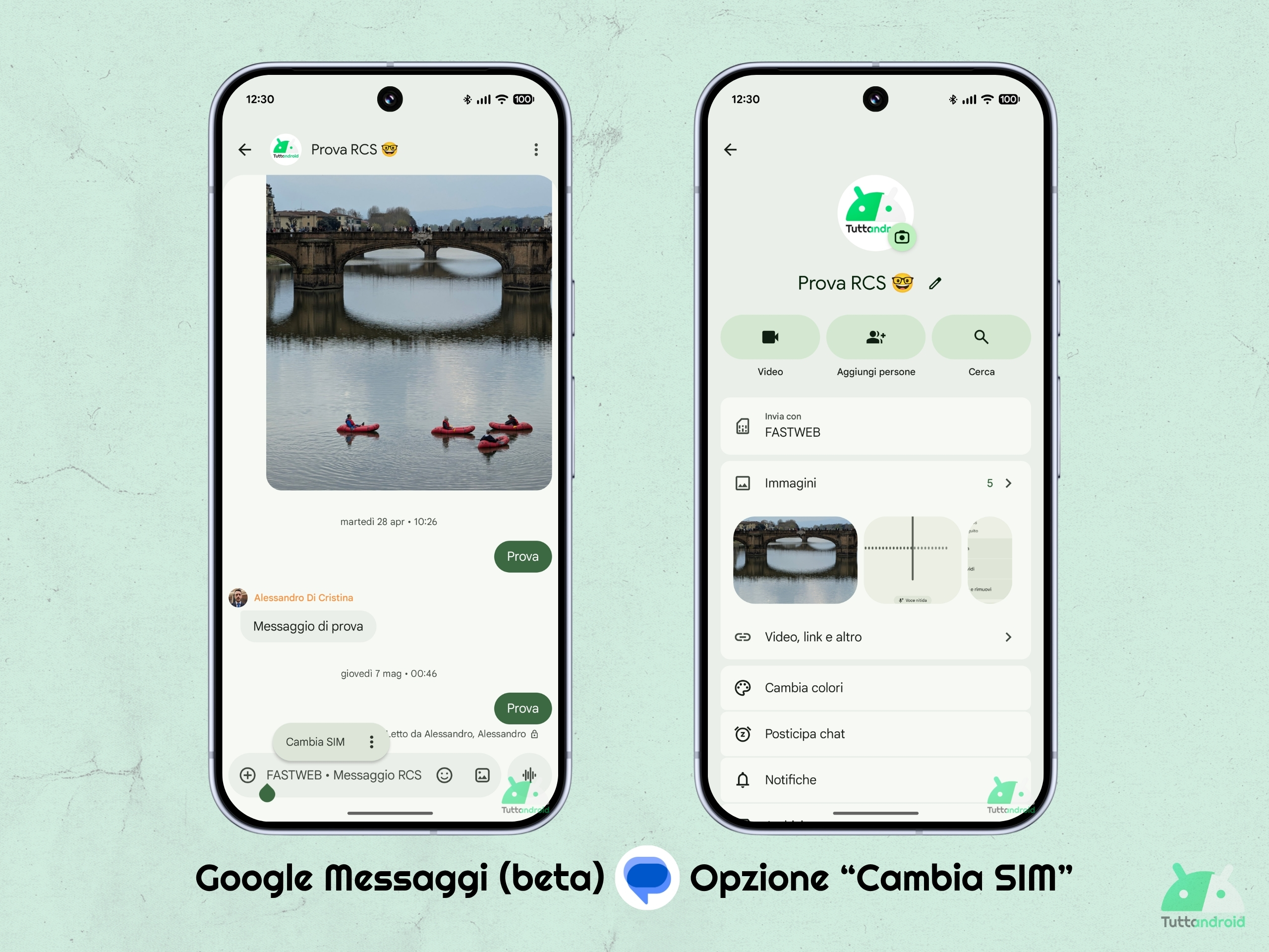 Google Messaggi v20260523_00 beta - Opzione cambia SIM