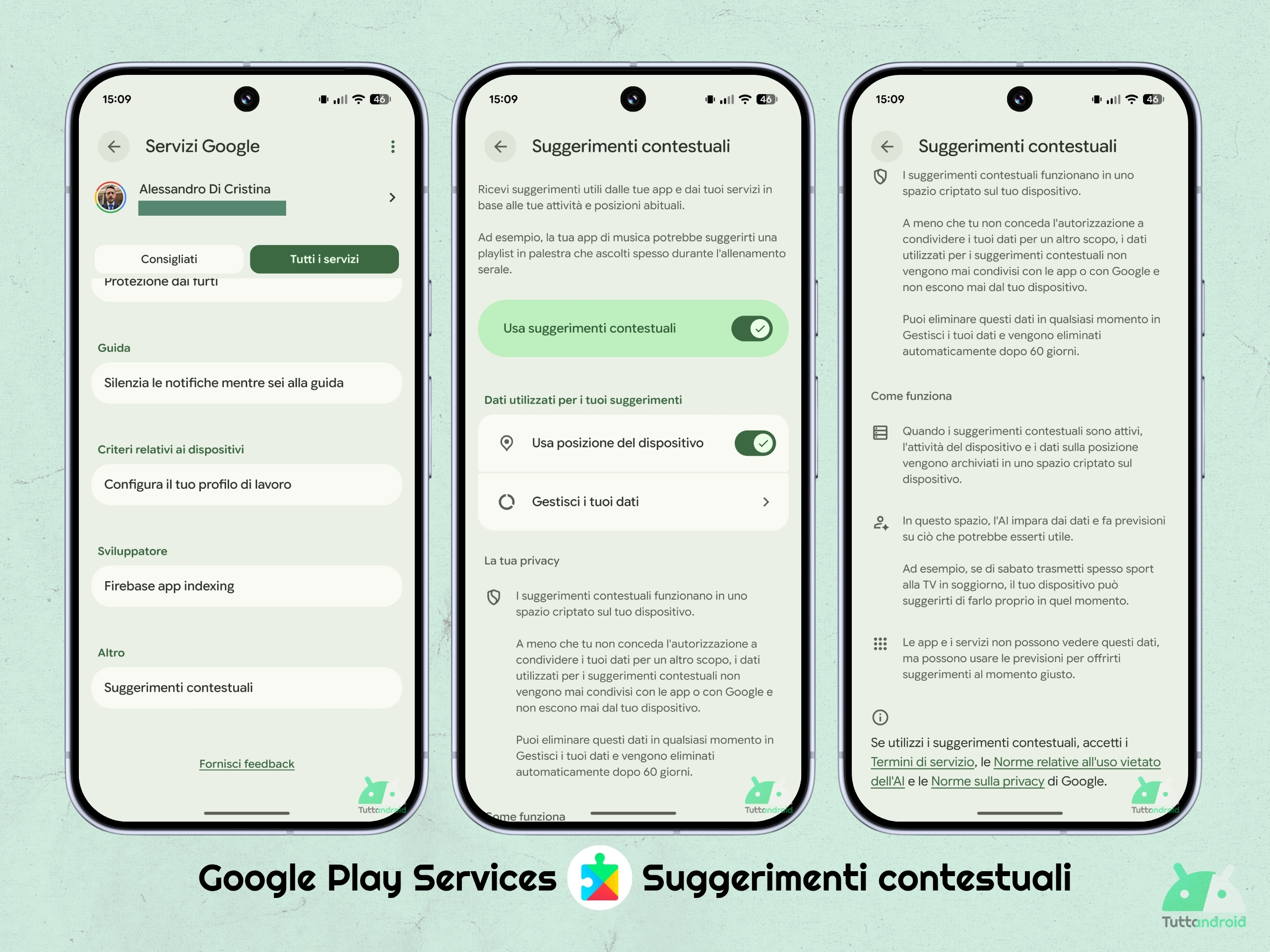 Google Play Services - Suggerimenti contestuali - Pixel 10 Pro XL