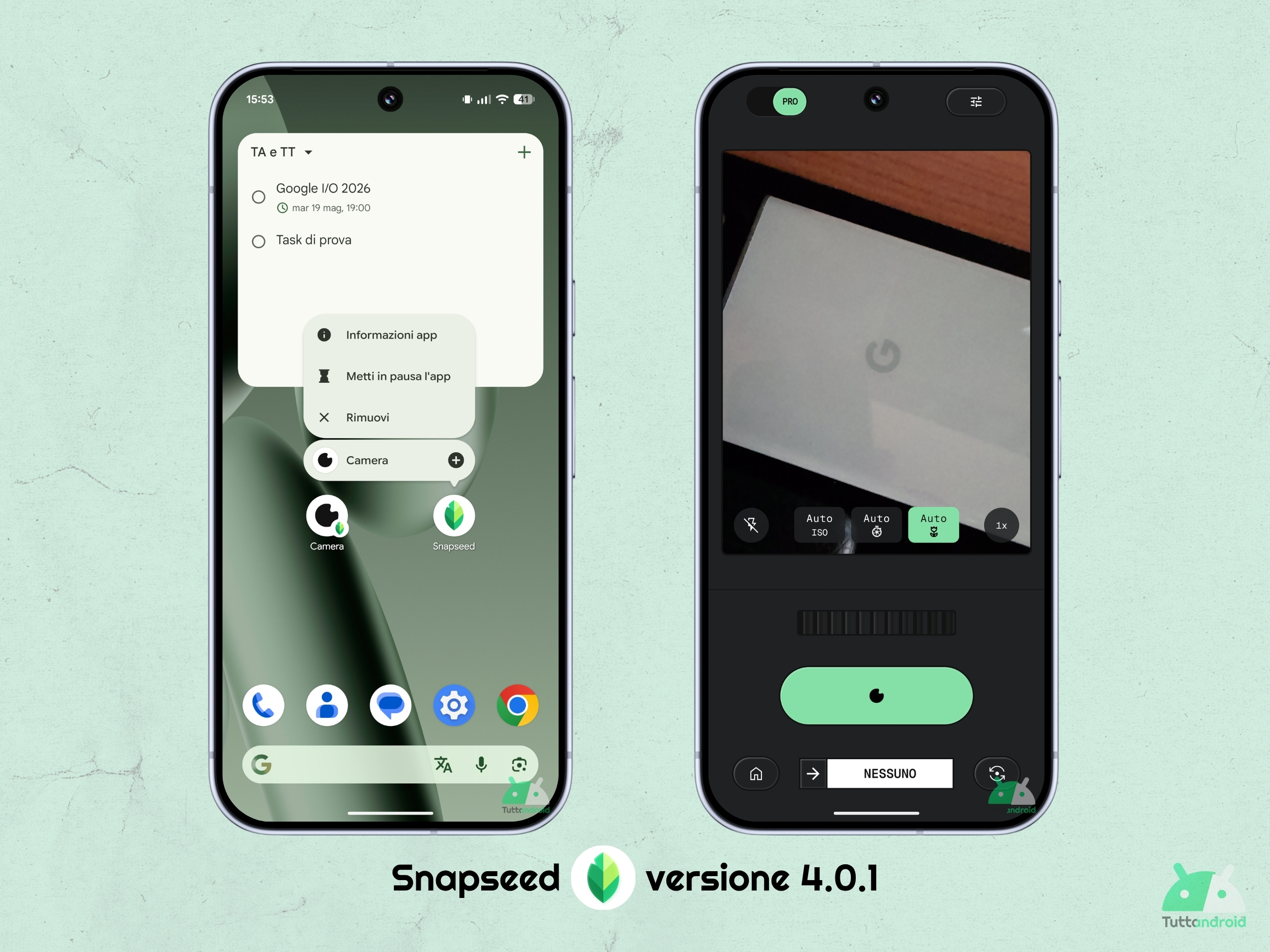 Google Snapseed v4.0.1 - Scorciatoia Camera