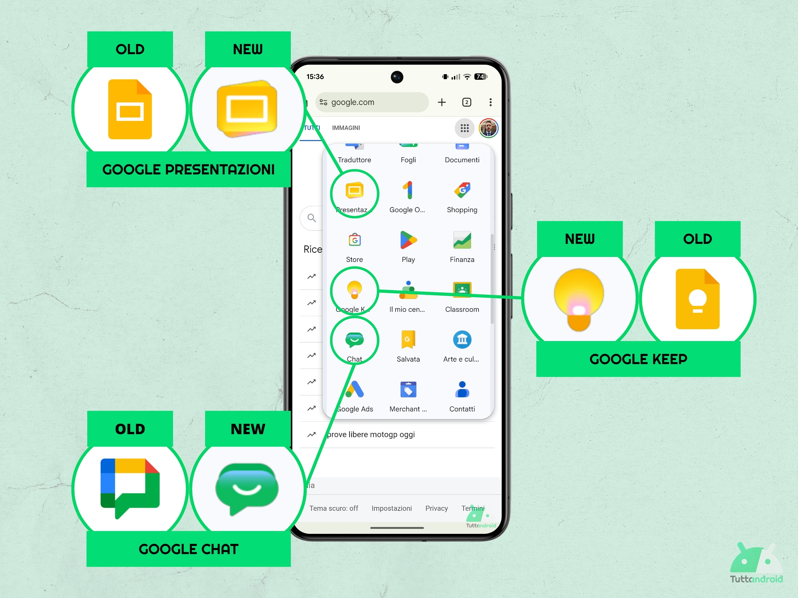 Google Workspace - maggio 2026 - Nuove icone gradiente per Google Presentazioni, Google Keep e Google Chat