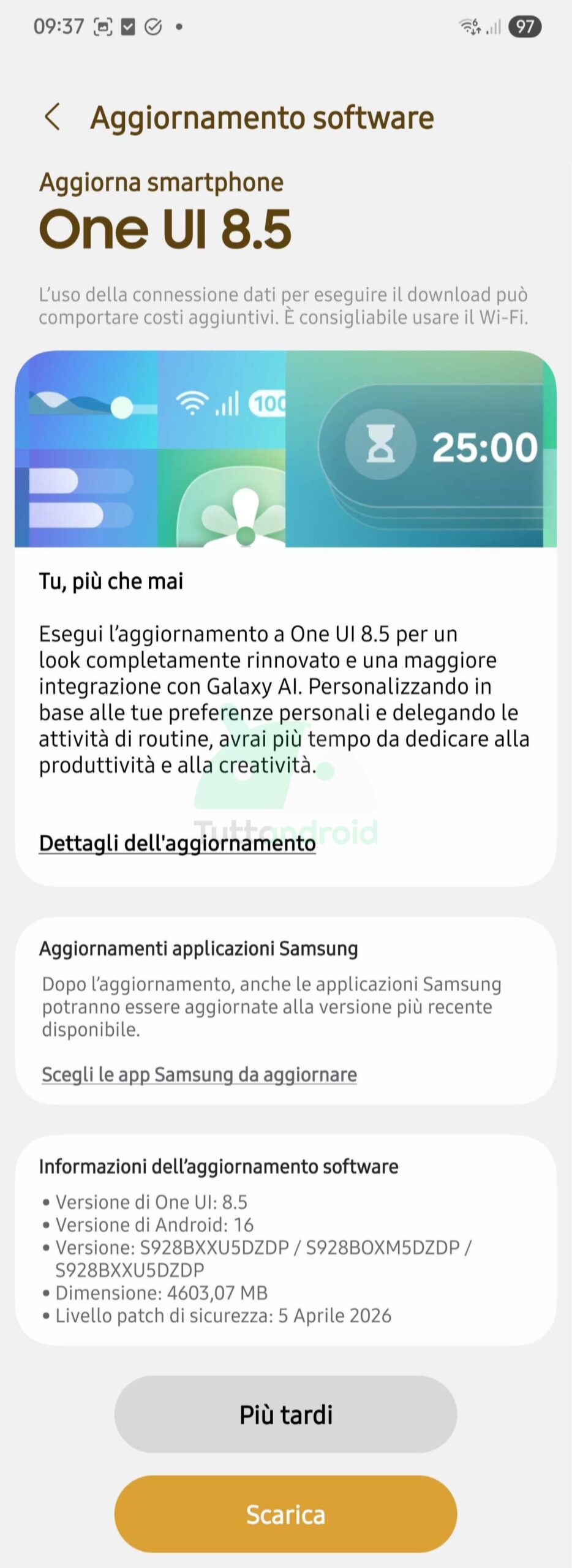 aggiornamento One UI 8.5 Samsung Galaxy S24 Ultra