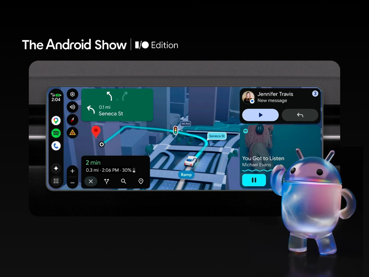 Google rifà il look ad Android Auto: nuova UI, funzioni di Gemini e video in Full HD
