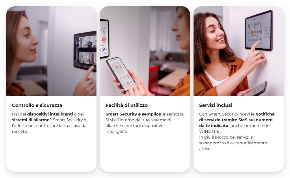 WINDTRE - Smart Security - Vantaggi