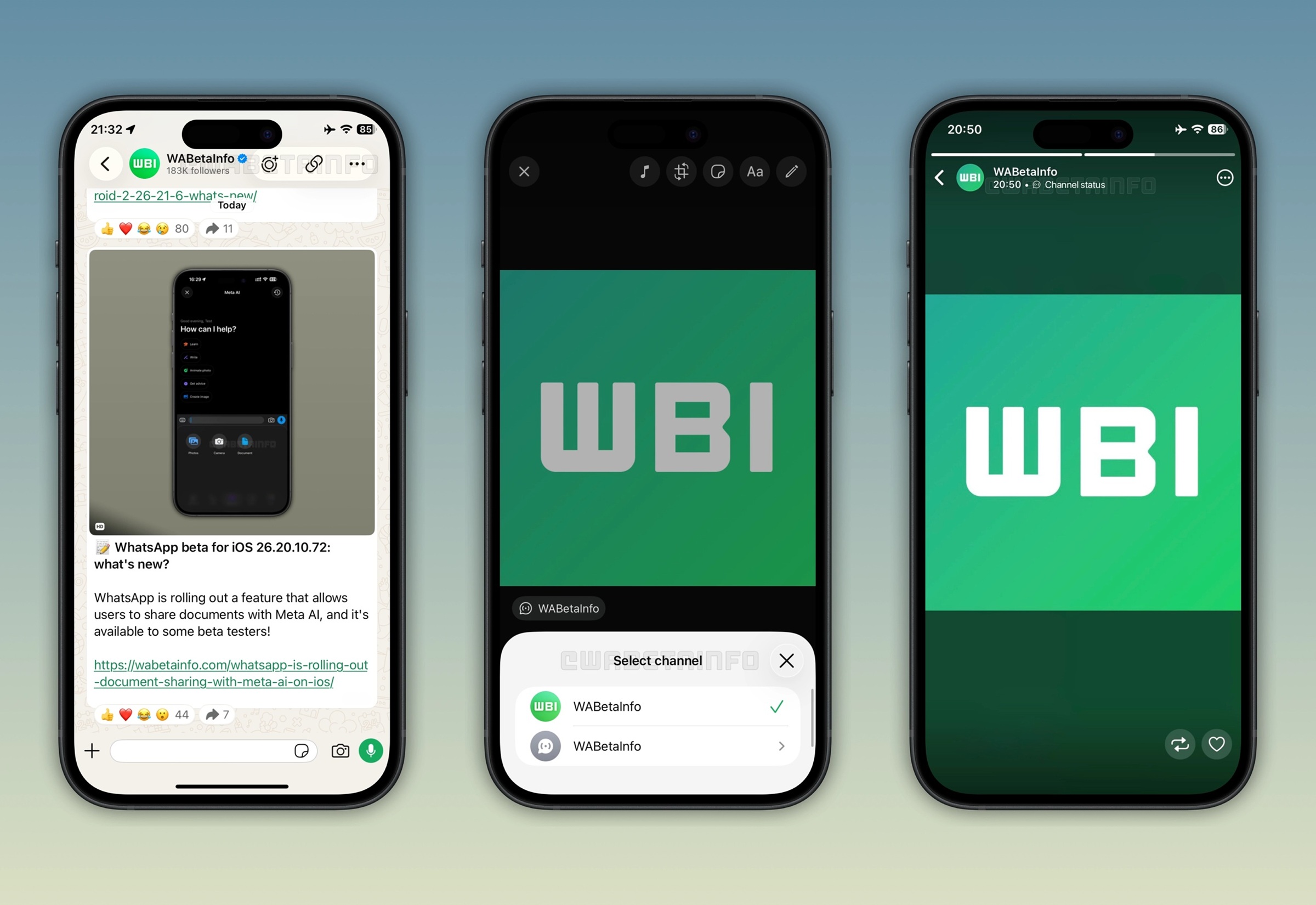 WhatsApp - Aggiornamenti di stato per i Canali WBI