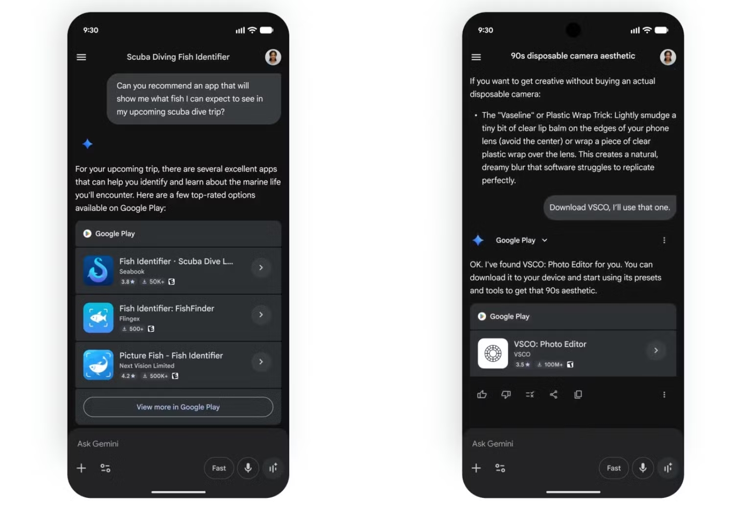 app play store dentro gemini
