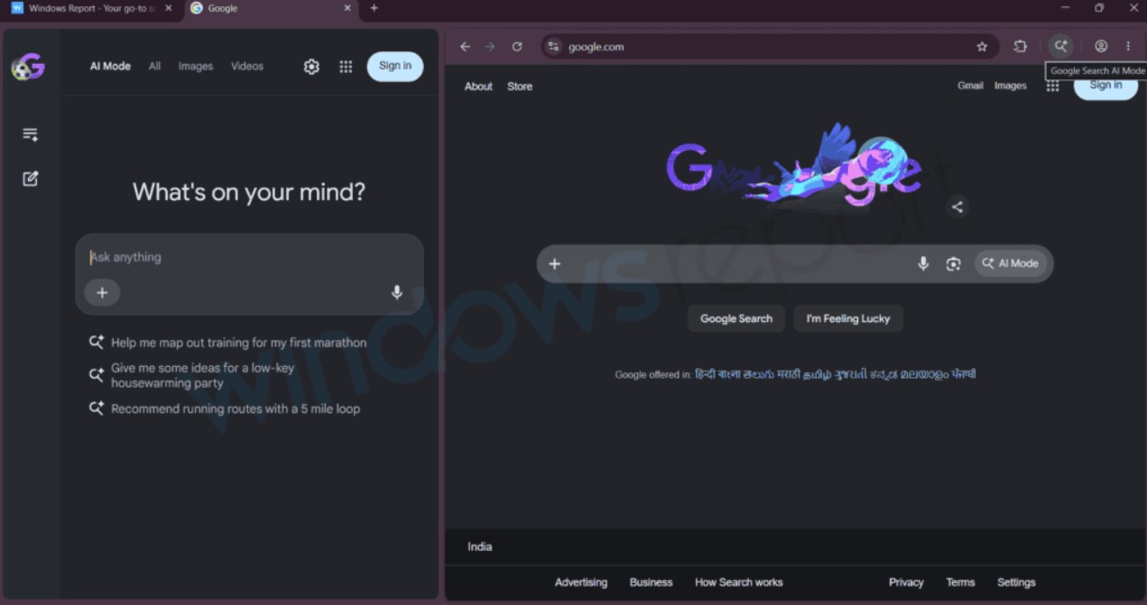 AI Mode Google Chrome