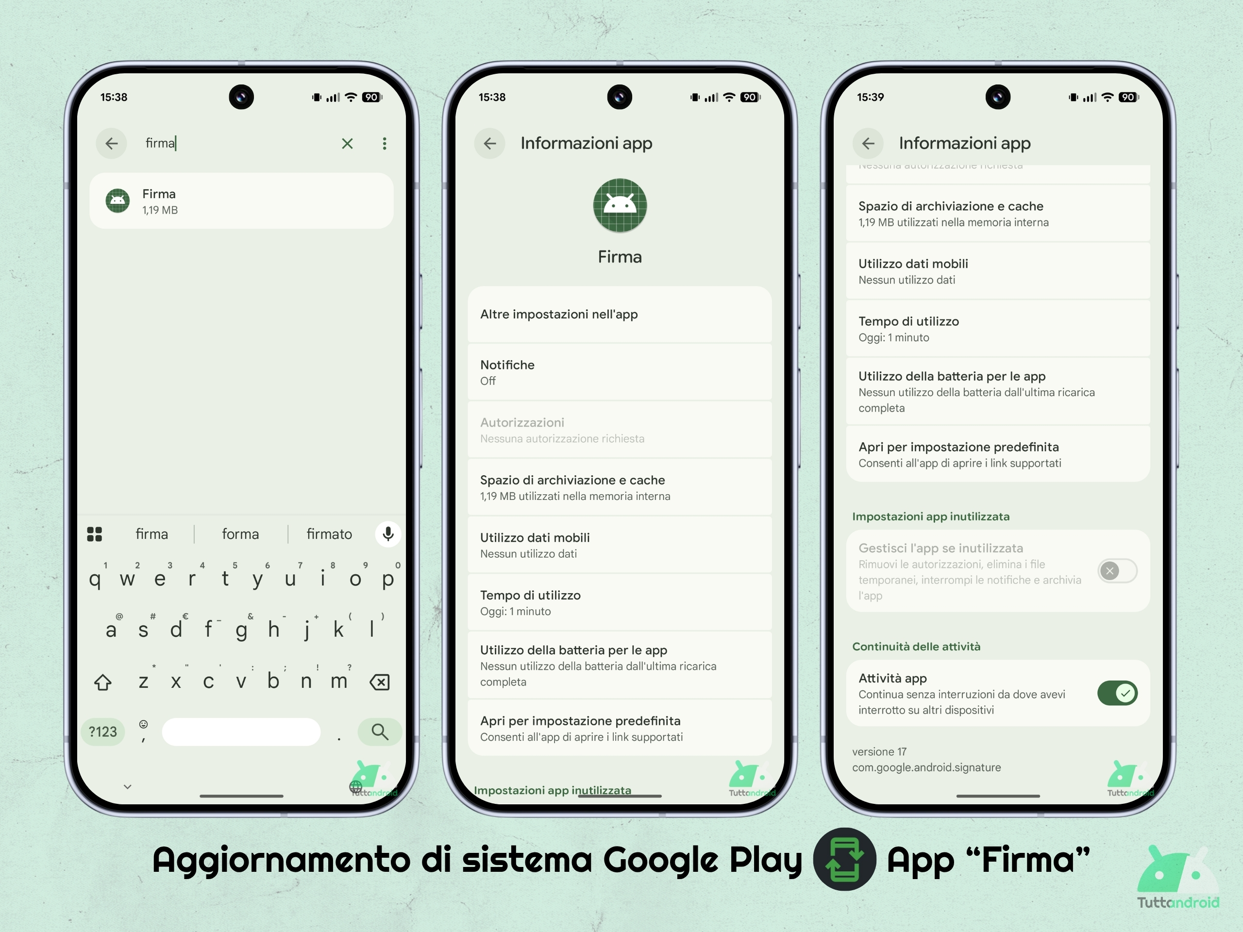 Aggiornamento di sistema Google Play - 1 giugno 2026 - app Firma