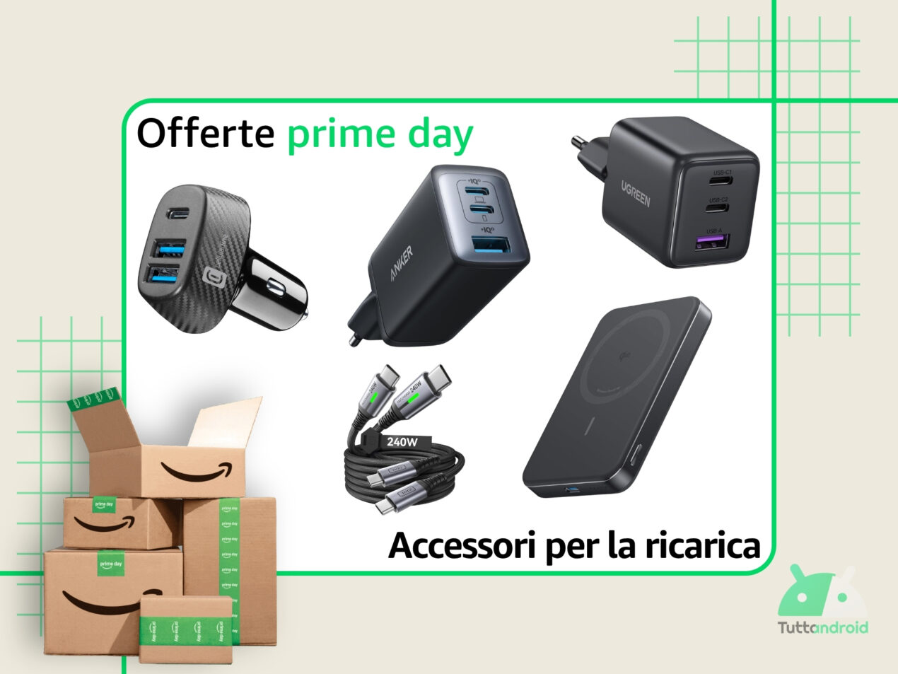 Le offerte sugli accessori più utili: caricabatterie, cavi e power bank tra gli ultimi sconti Amazon