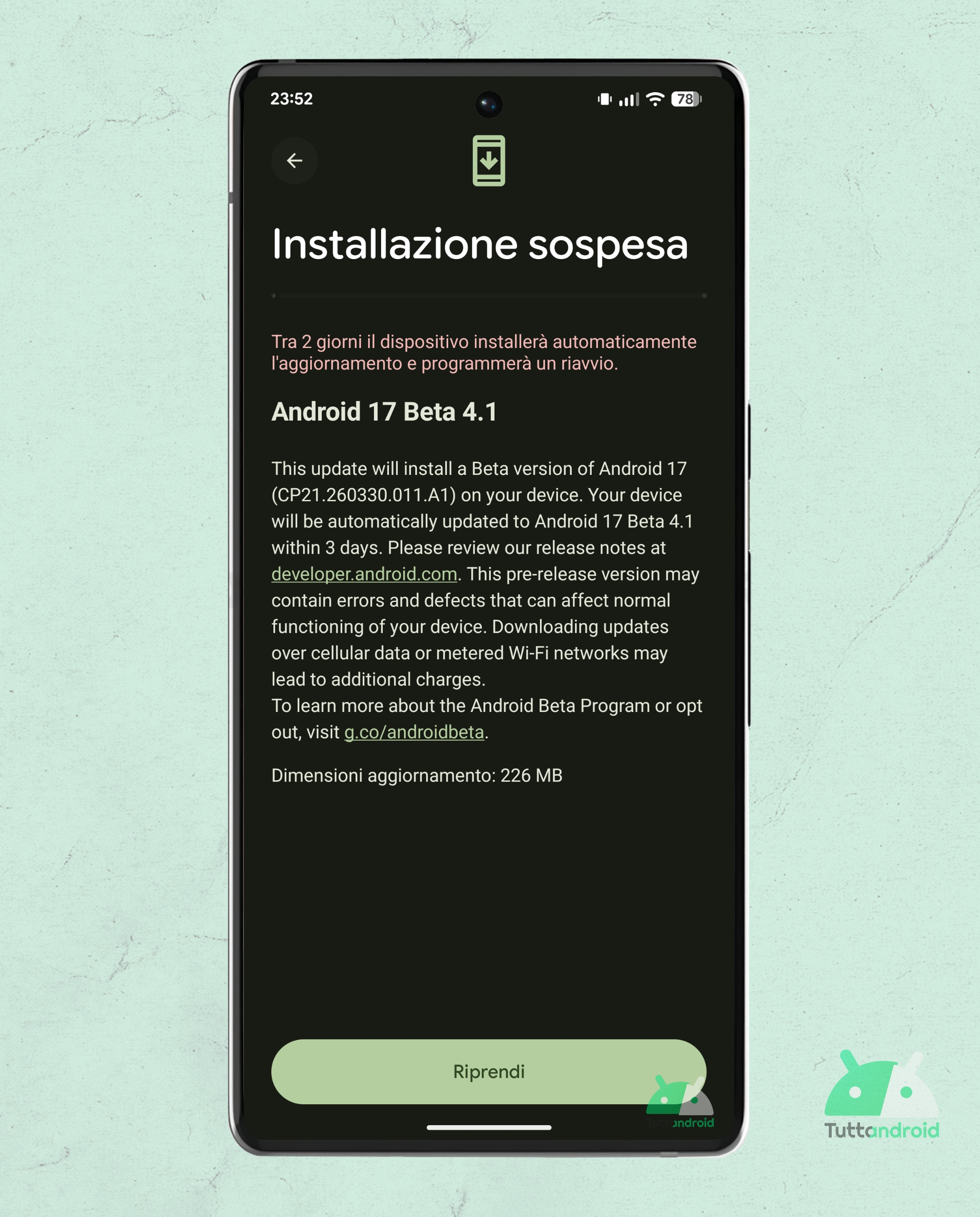 Android 17 Beta 4.1 on Google Pixel 7 Pro