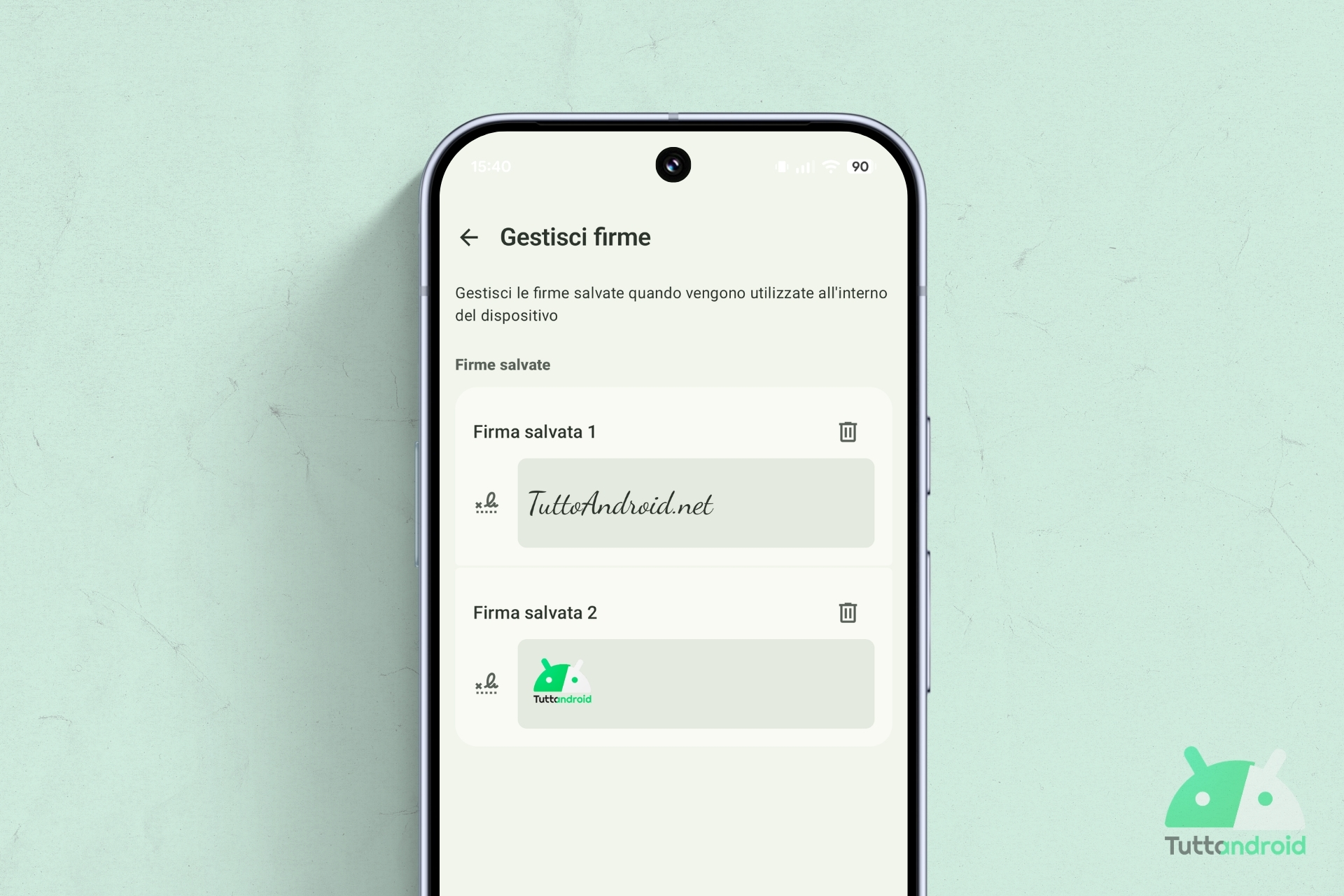 Android - Google - App di sistema Firma - visual Hero