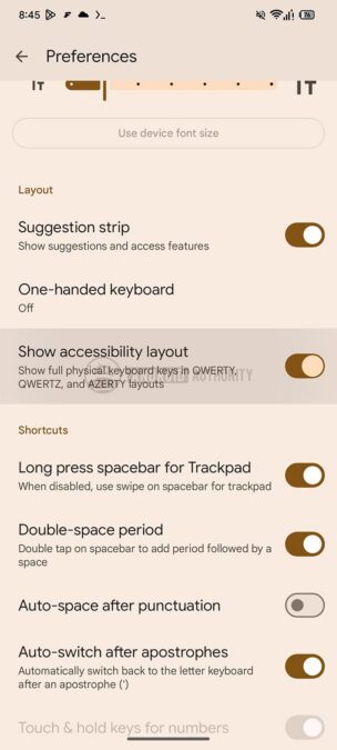 Gboard v17.7.4.932364120 beta - Layout accessibilità