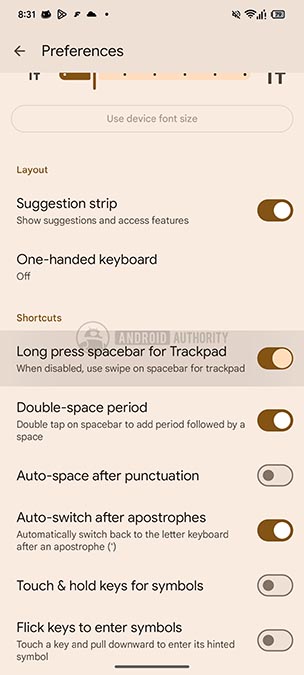 Gboard v17.7.4.932364120 beta - Trackpad AA