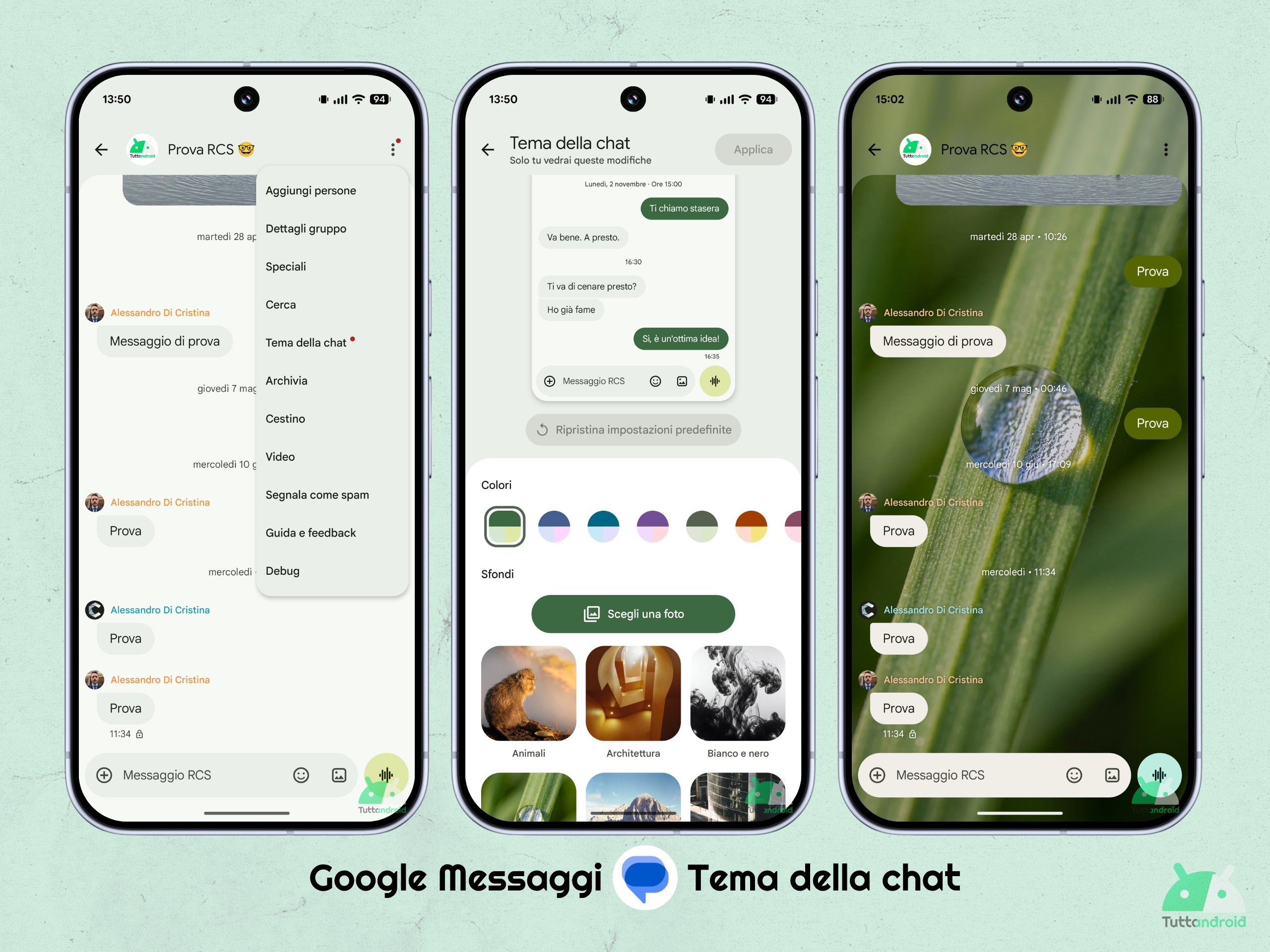 Google Messaggi v20260622 beta - Tema della chat