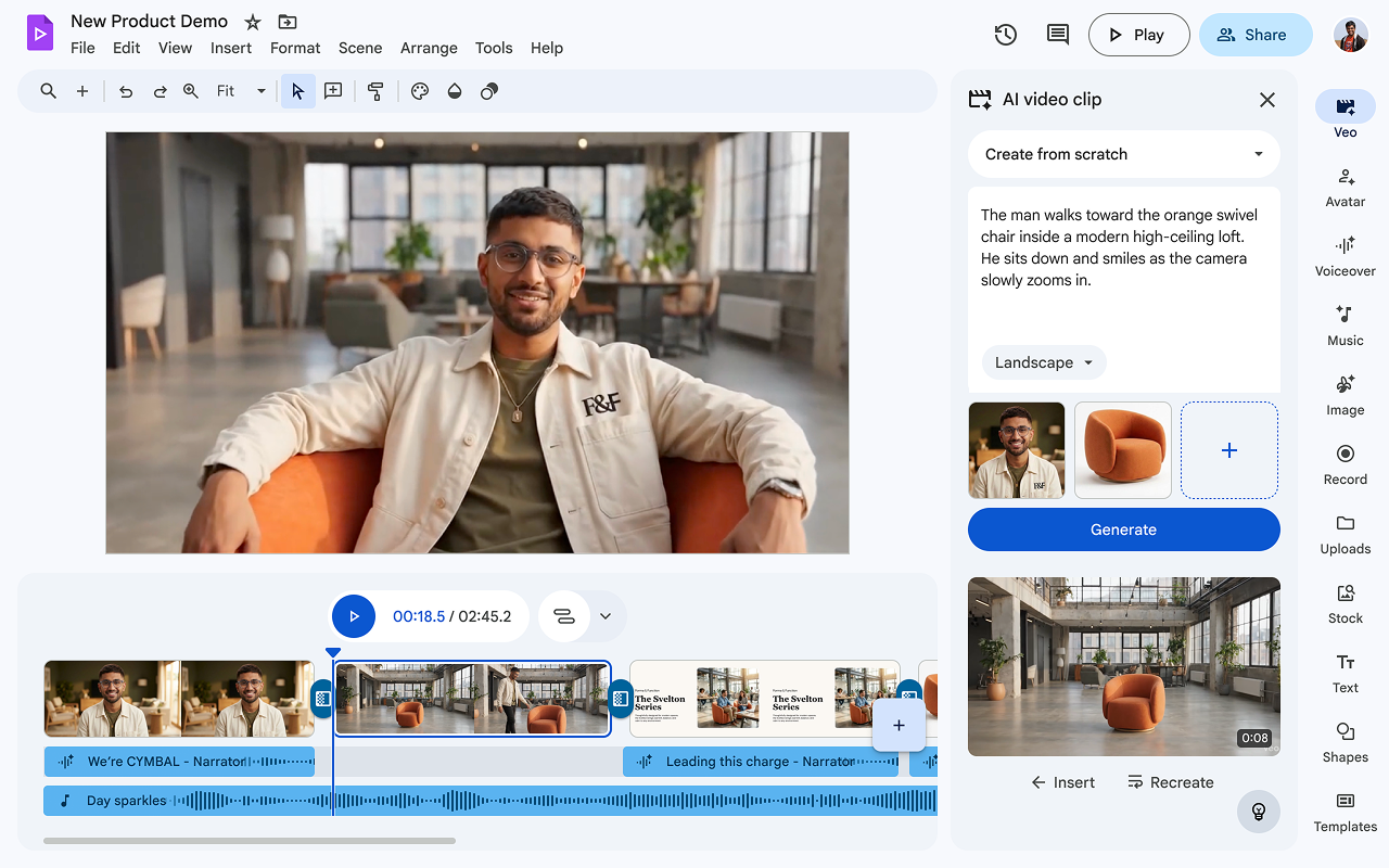 Google Vids - novità Giugno 2026 - Directing Avatars
