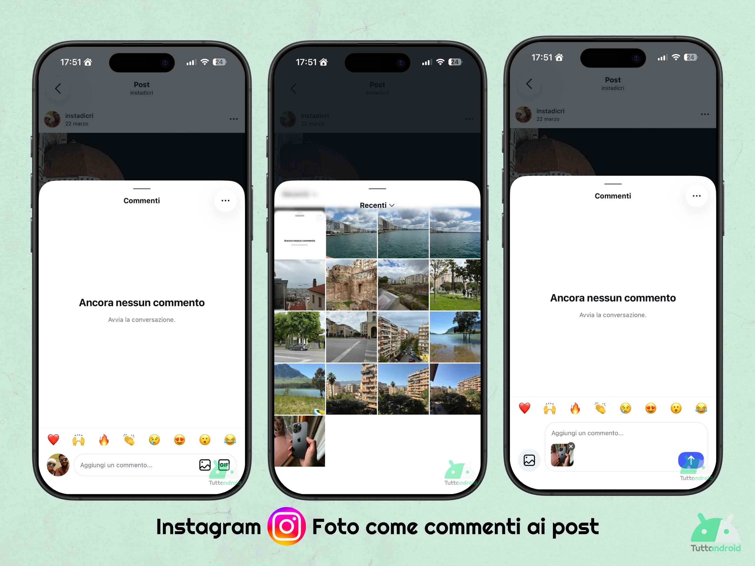 Instagram - foto come commenti ai post