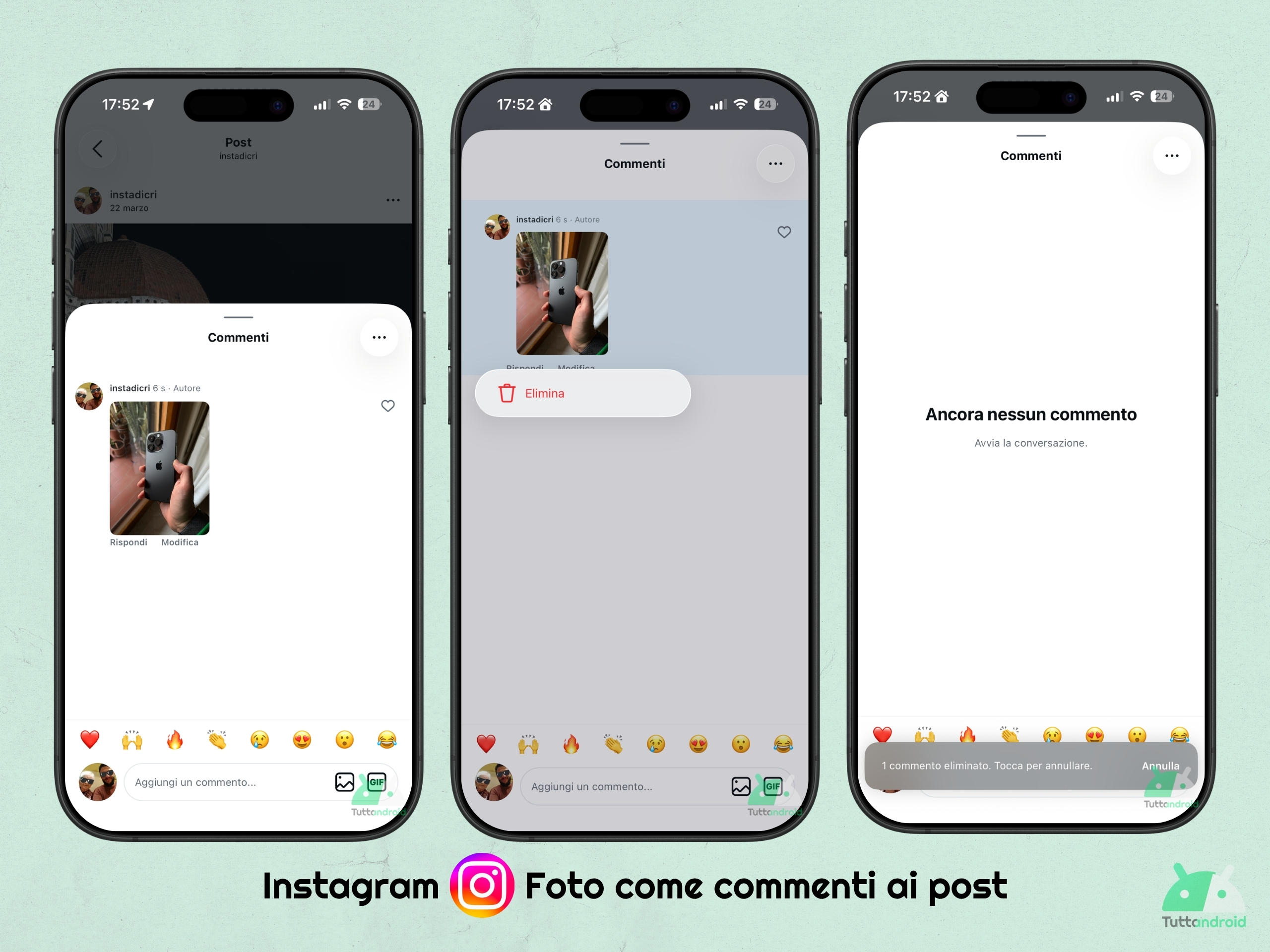Instagram - foto come commenti ai post