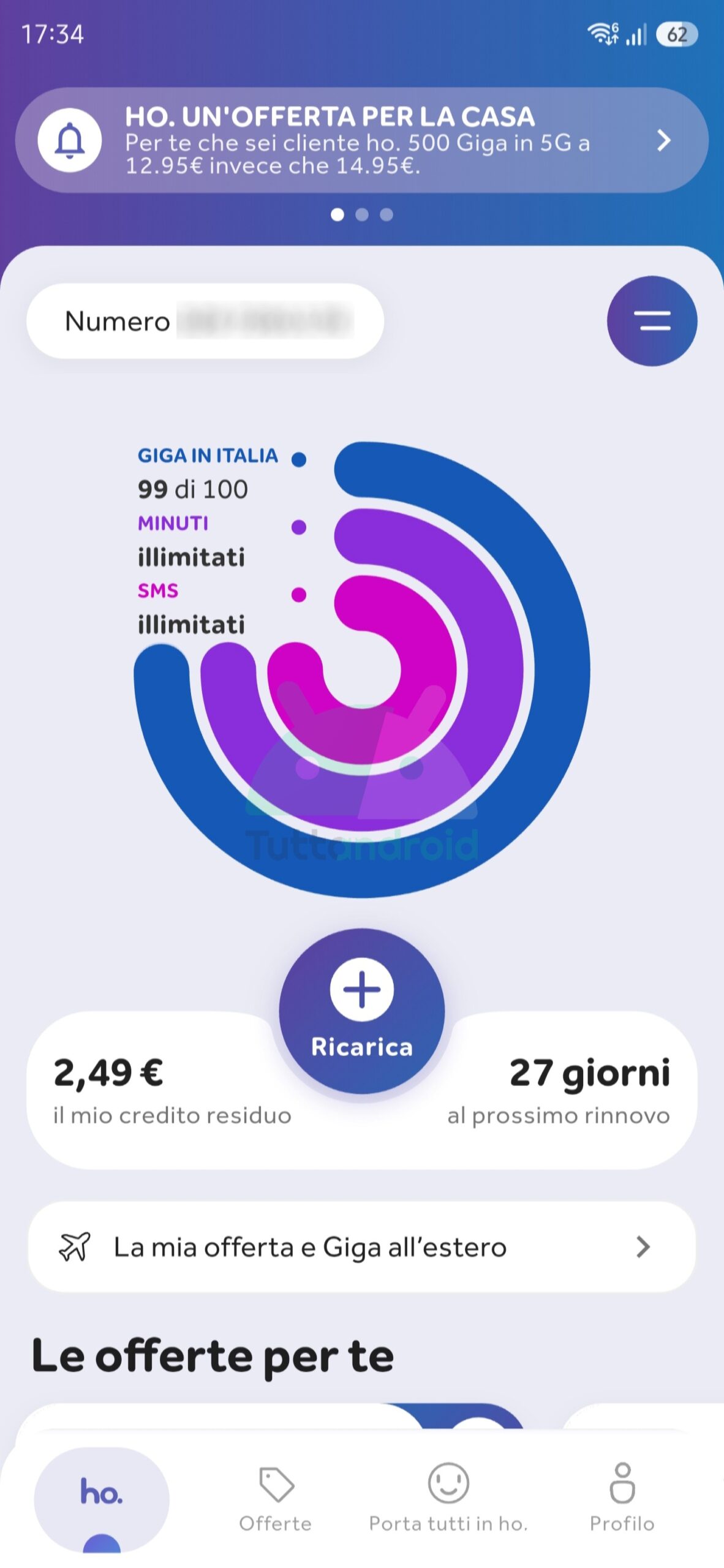 nuova app ho. Mobile