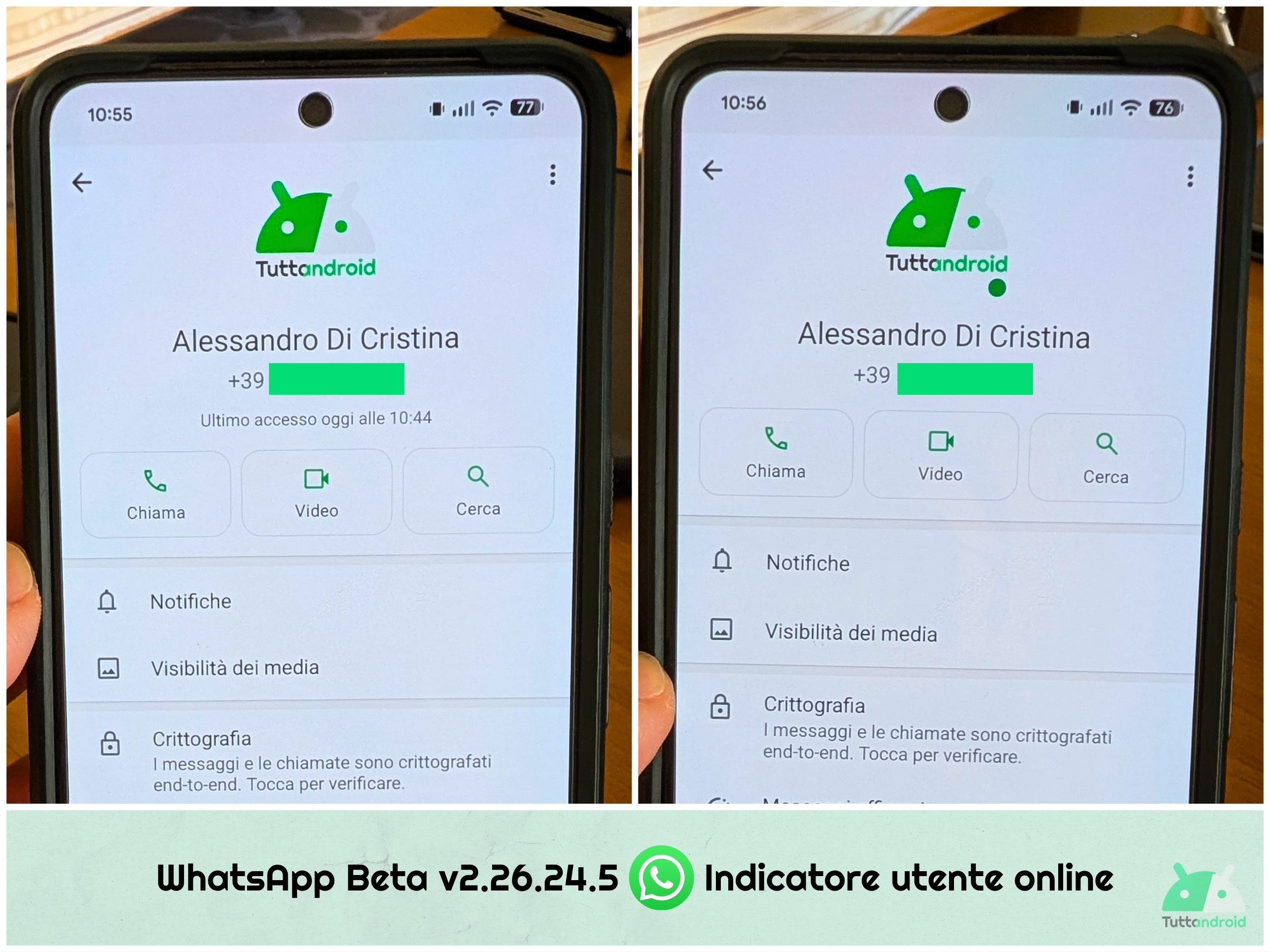 WhatsApp Beta 2.26.24.5 - Indicatore utente online