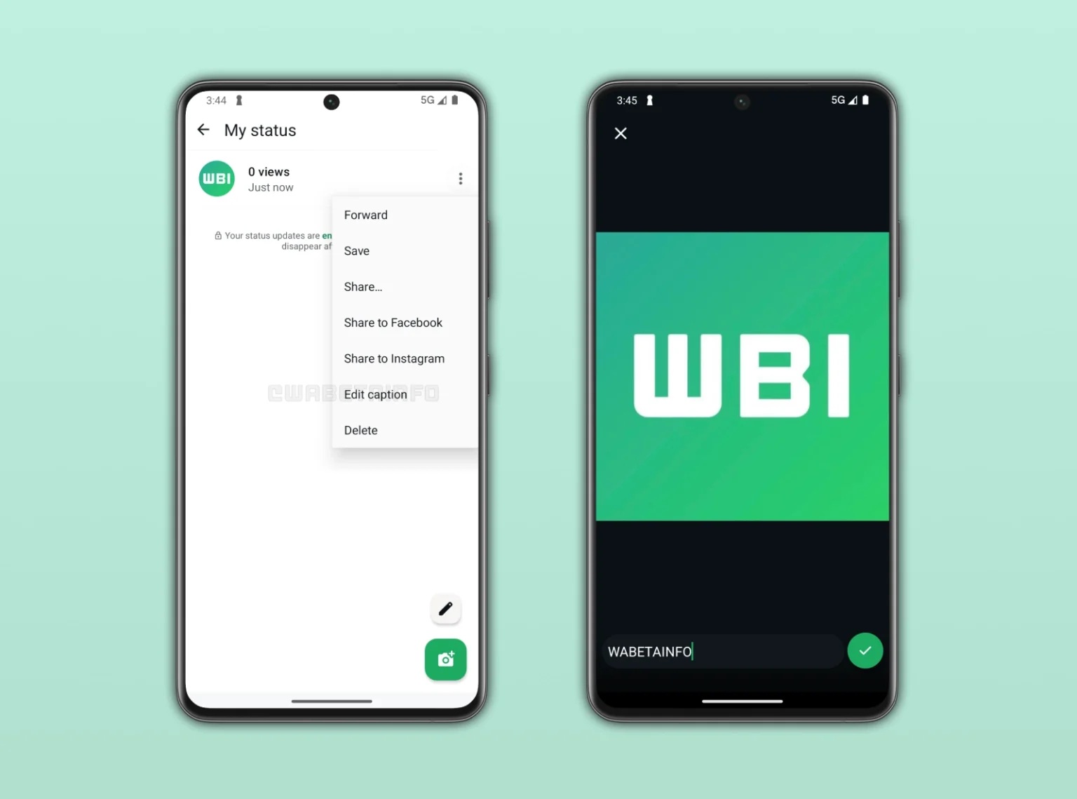 WhatsApp beta modifica didascalia aggiornamenti di stato