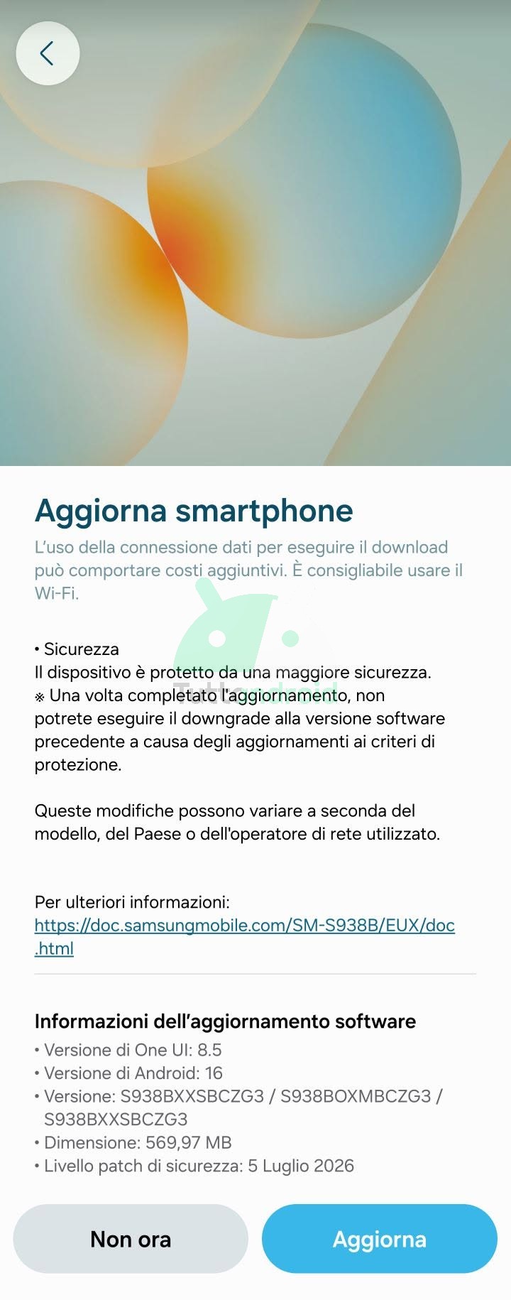 Patch di sicurezza di luglio 2026 su Samsung Galaxy S25 Ultra