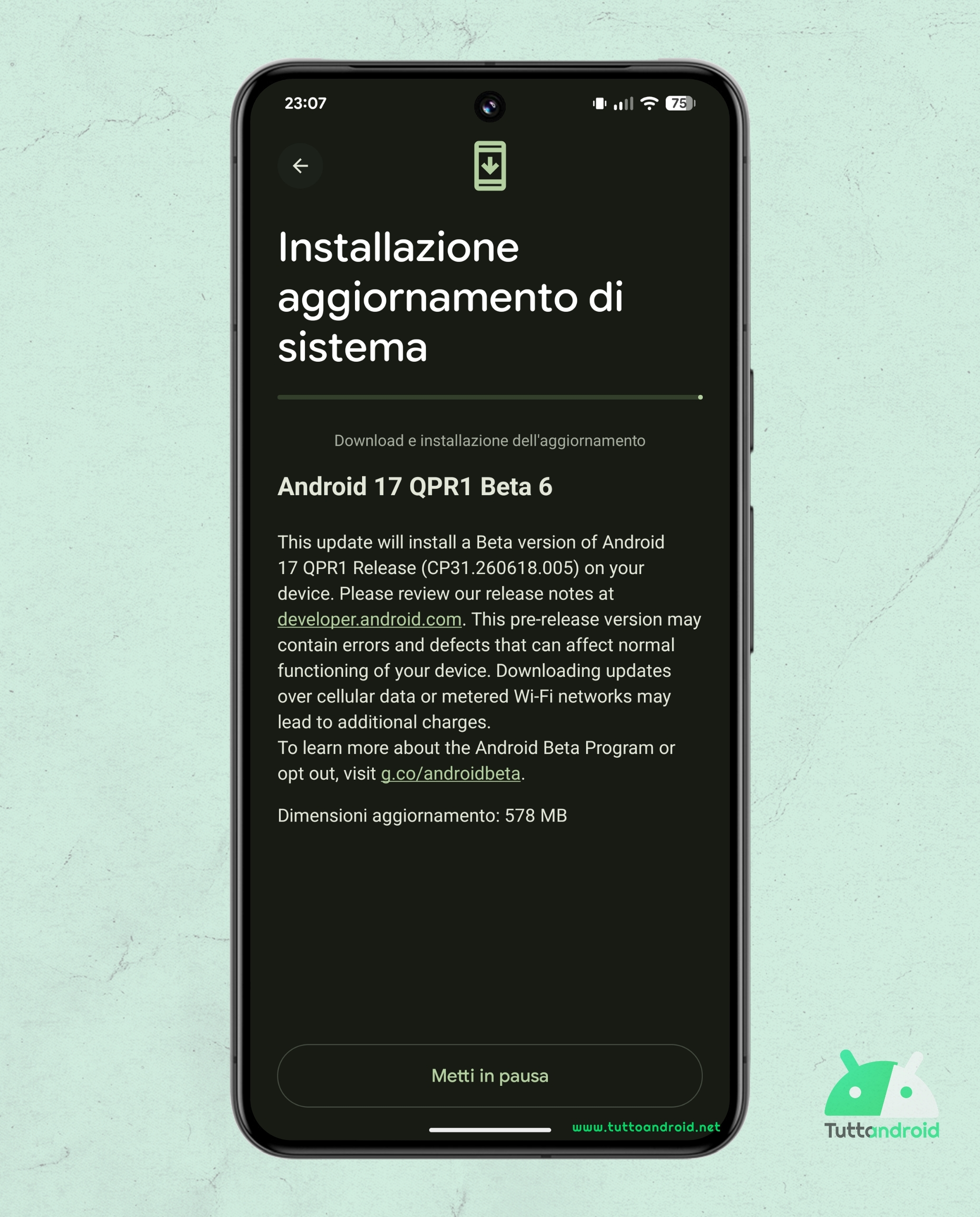 Android 17 QPR1 - Beta 6 - Google Pixel 8 Pro