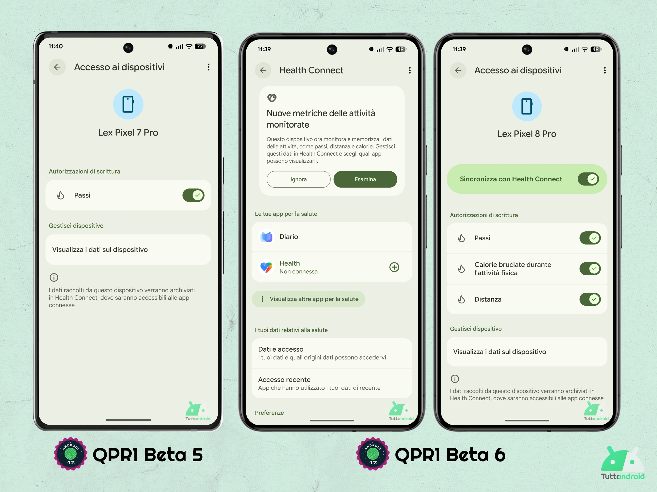 Android 17 QPR1 - Beta 6 - Novità Health Connect