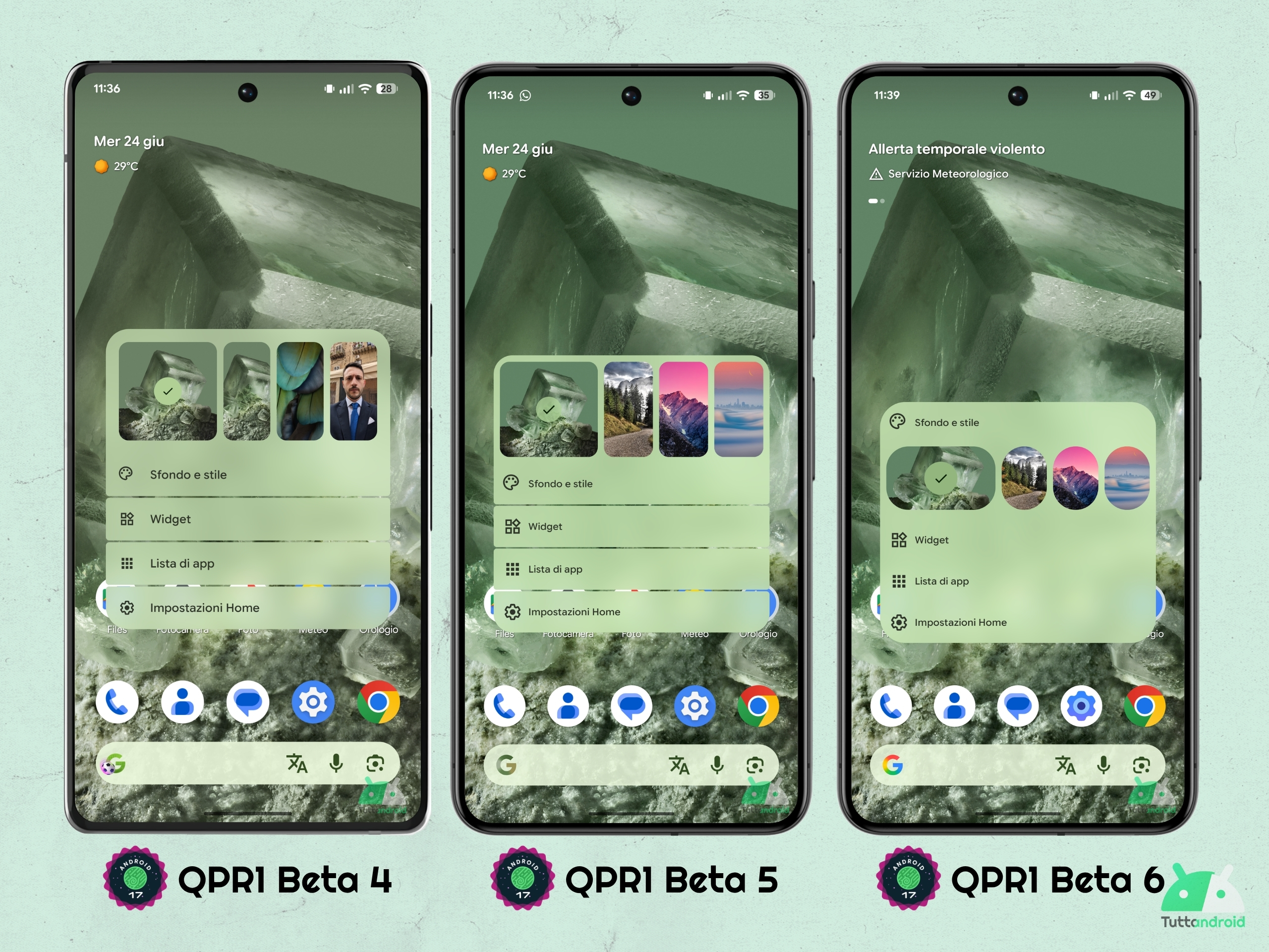 Android 17 QPR1 - Beta 6 - Pixel Launcher - Menu contestuale