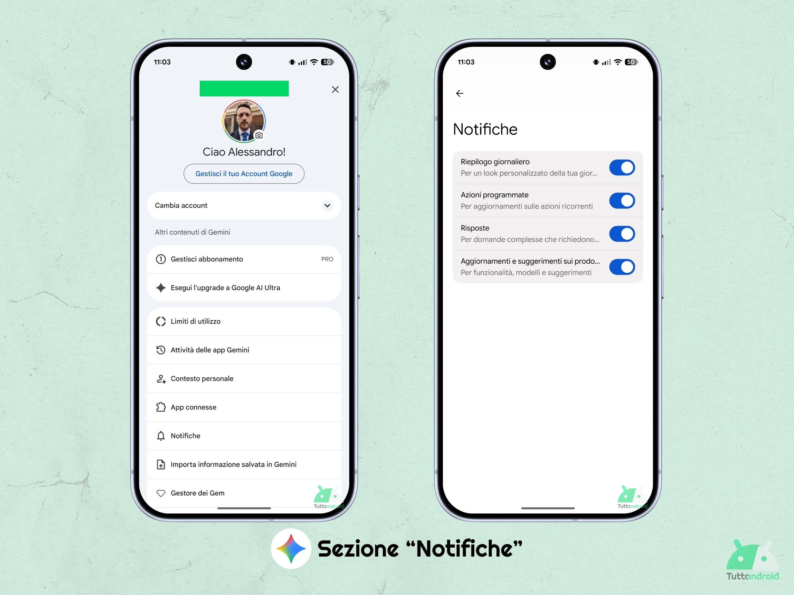 App Google v17.44.12 beta - Gemini - Sezione notifiche