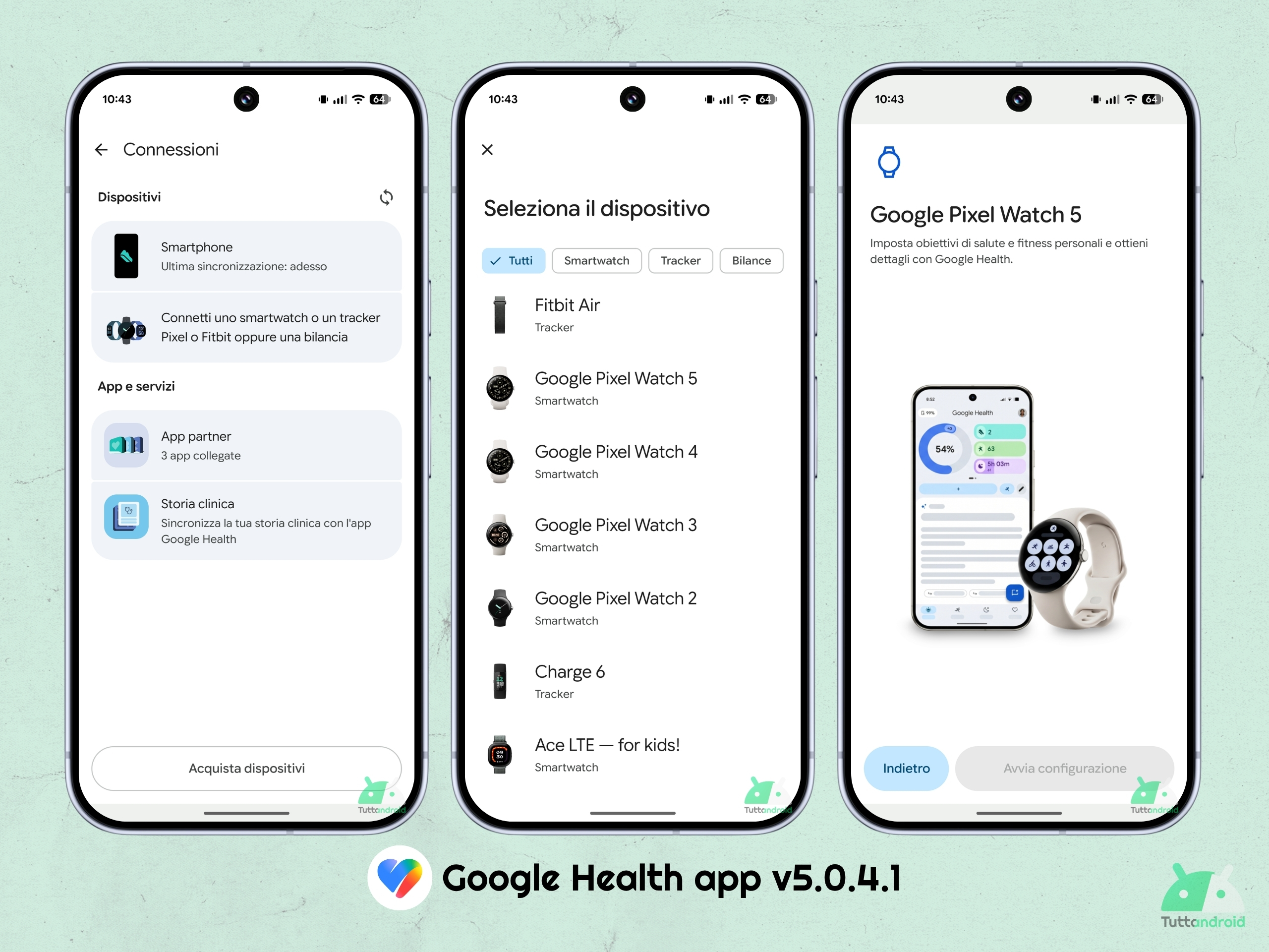 Google Health app - indizi Google Pixel Watch 5