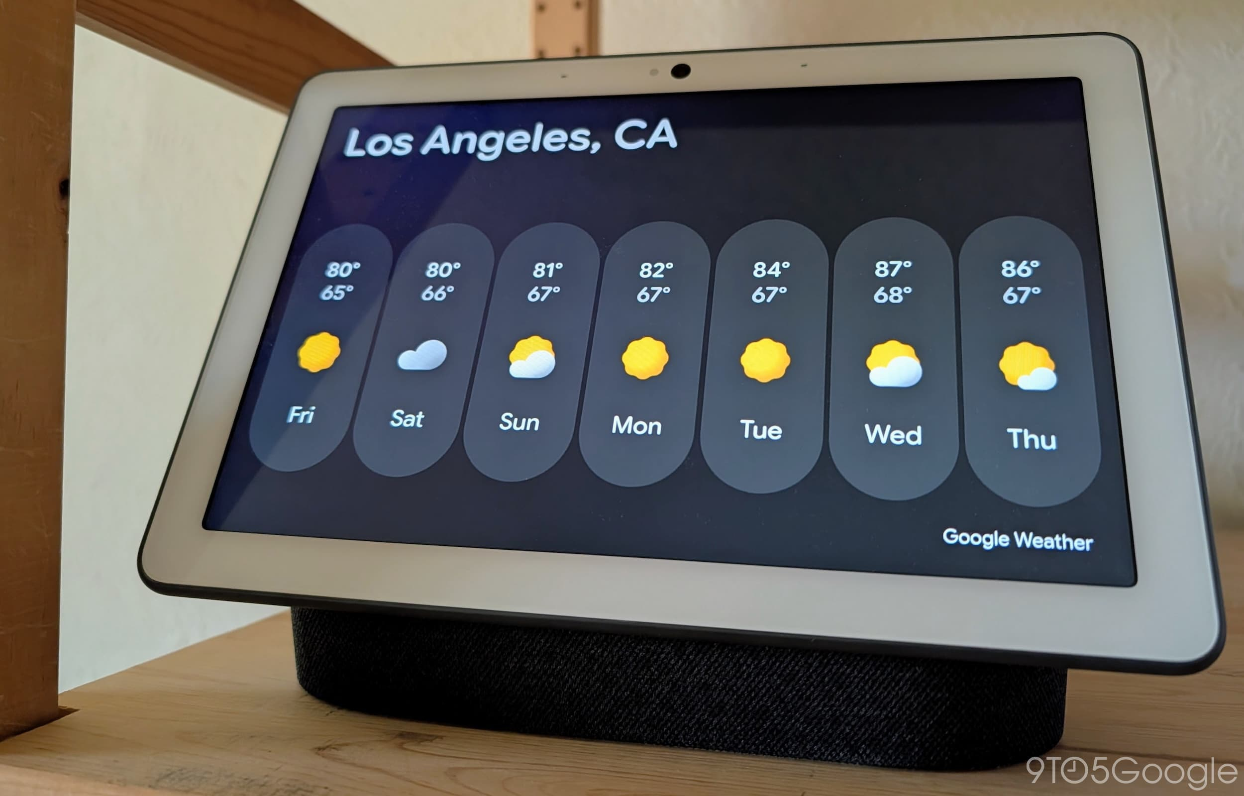 nuova schermata meteo Gemini in Home su smart display