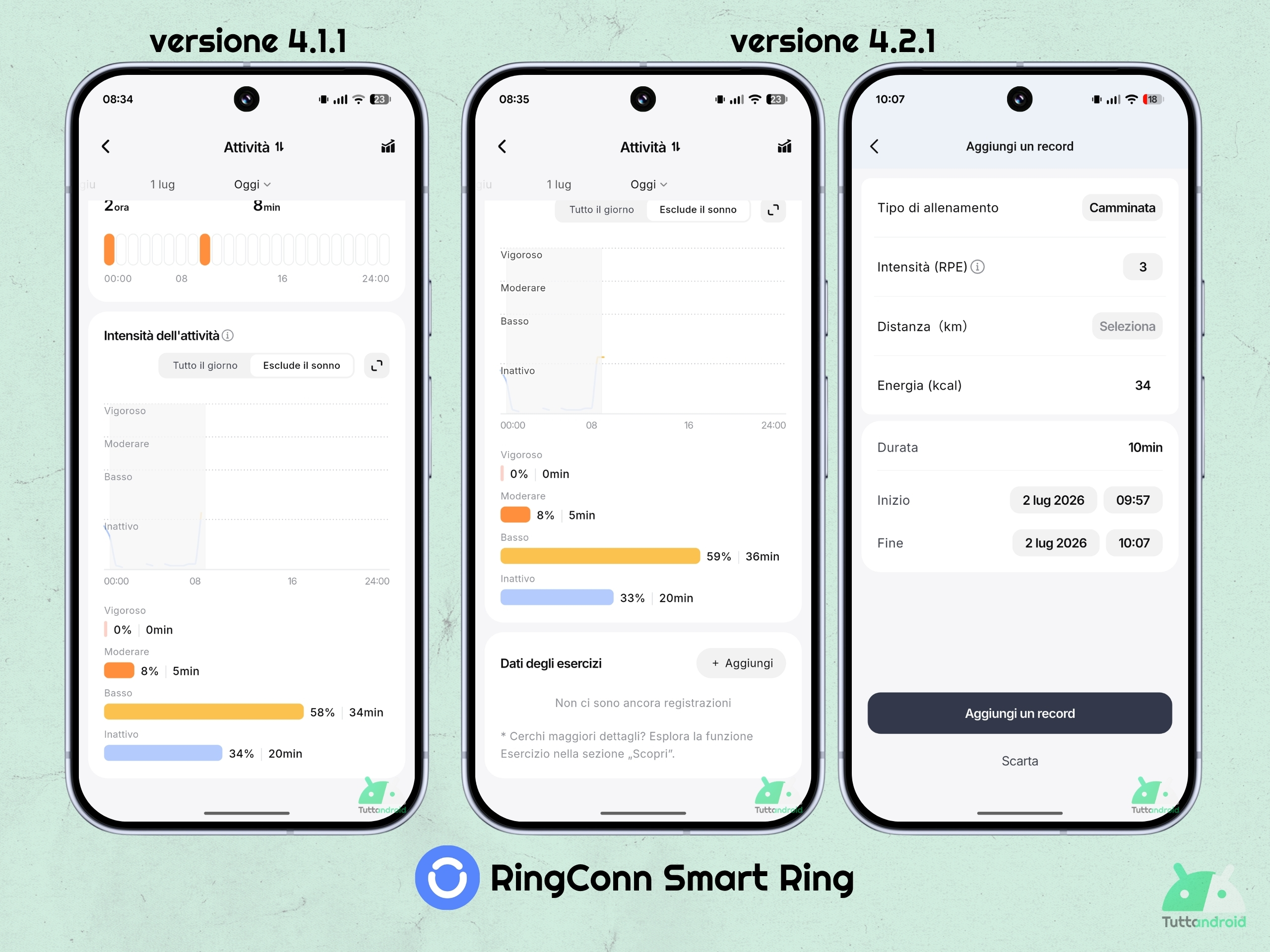 RingConn Smart Ring v4.2.1 - Novità per l'Attività